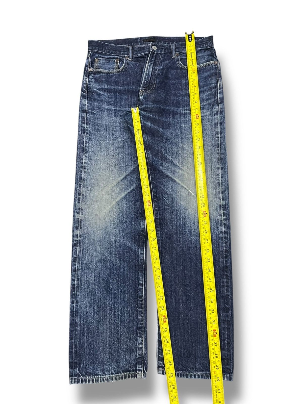 Uniqlo Vintage Uniqlo Selvedge Denim Japan - Faded Wash, Distressed Size US 33 - 13 Thumbnail