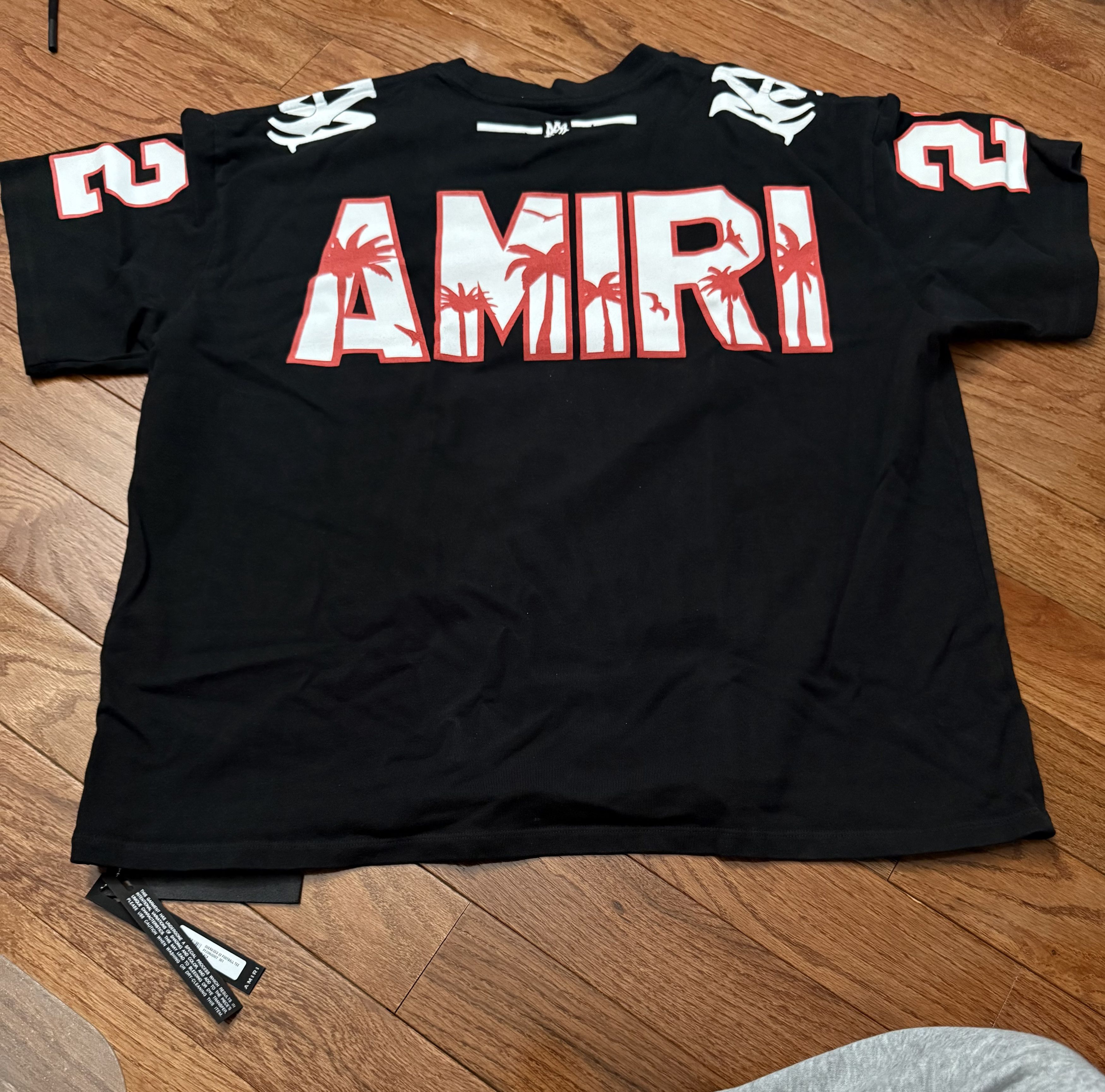 Amiri 22 Football Tee Black AMIRI Size US XL / EU 56 / 4 - 12 Thumbnail