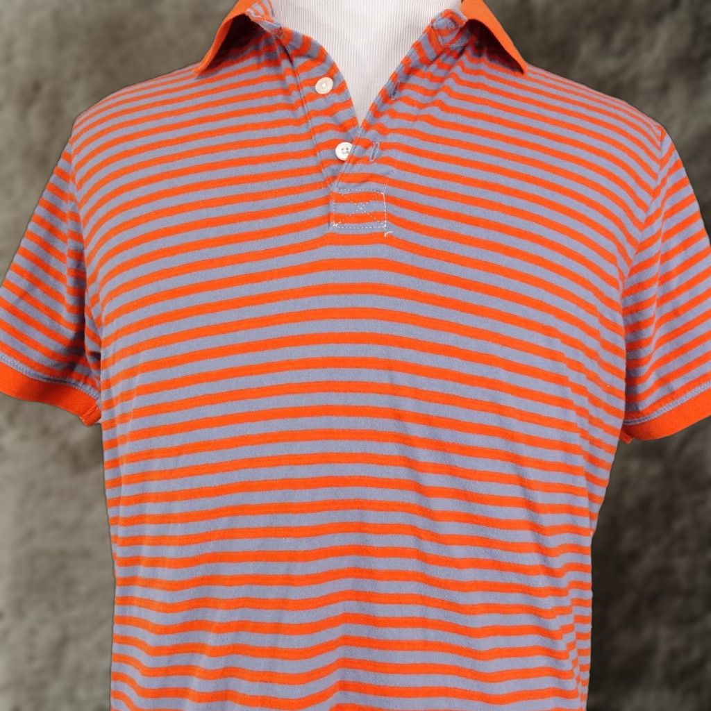 Bonobos Bonobos Polo Shirt Mens L Orange Gray Stripe 100% Cotton Standard Fit Casual Shirt Size US L / EU 52-54 / 3 - 1 Thumbnail