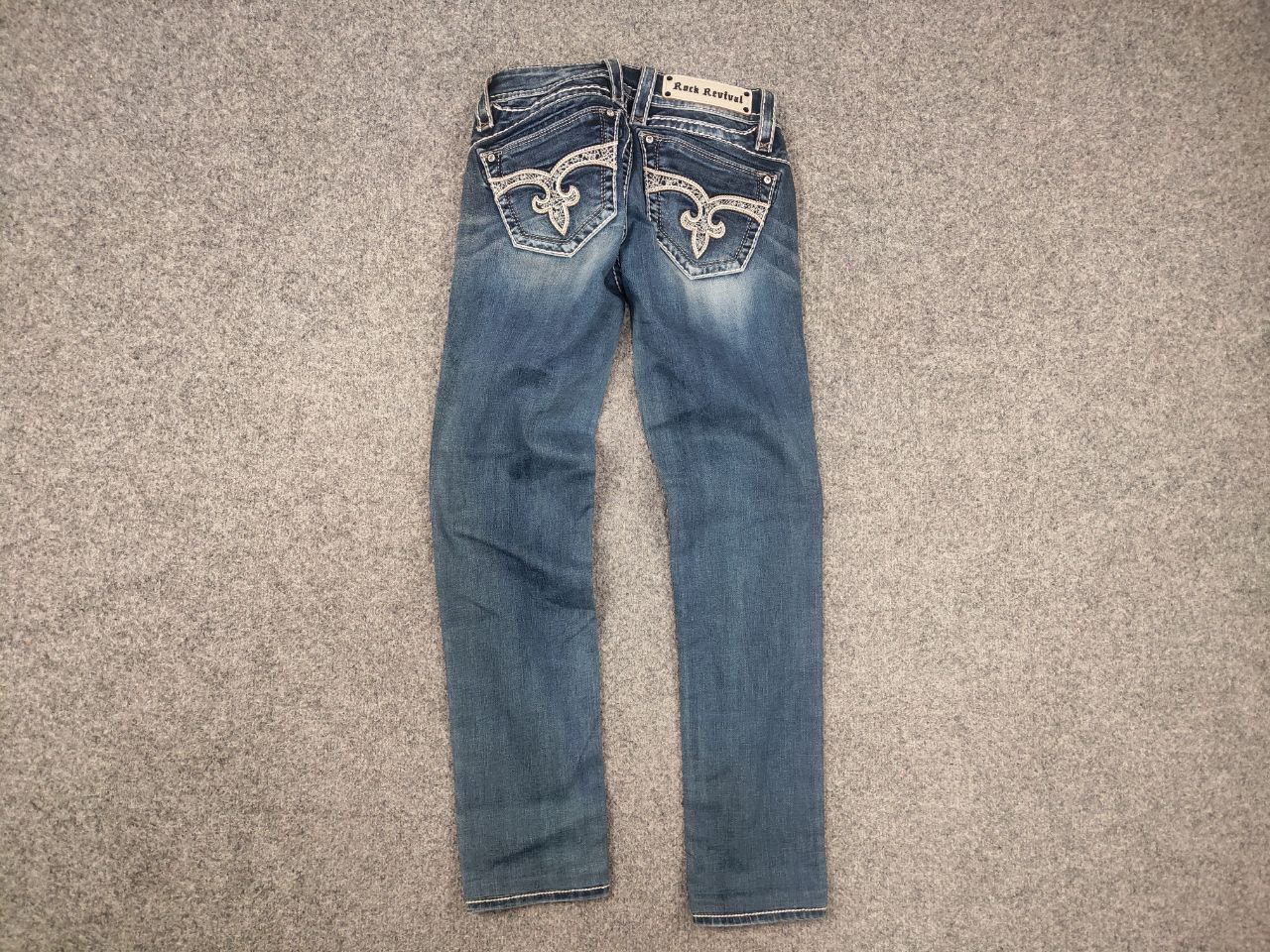 Rock Revival Vintage Rock Revival Adele logo Y2K Style Faded denim Jeans Size 27" / US 4 / IT 40 - 6 Thumbnail