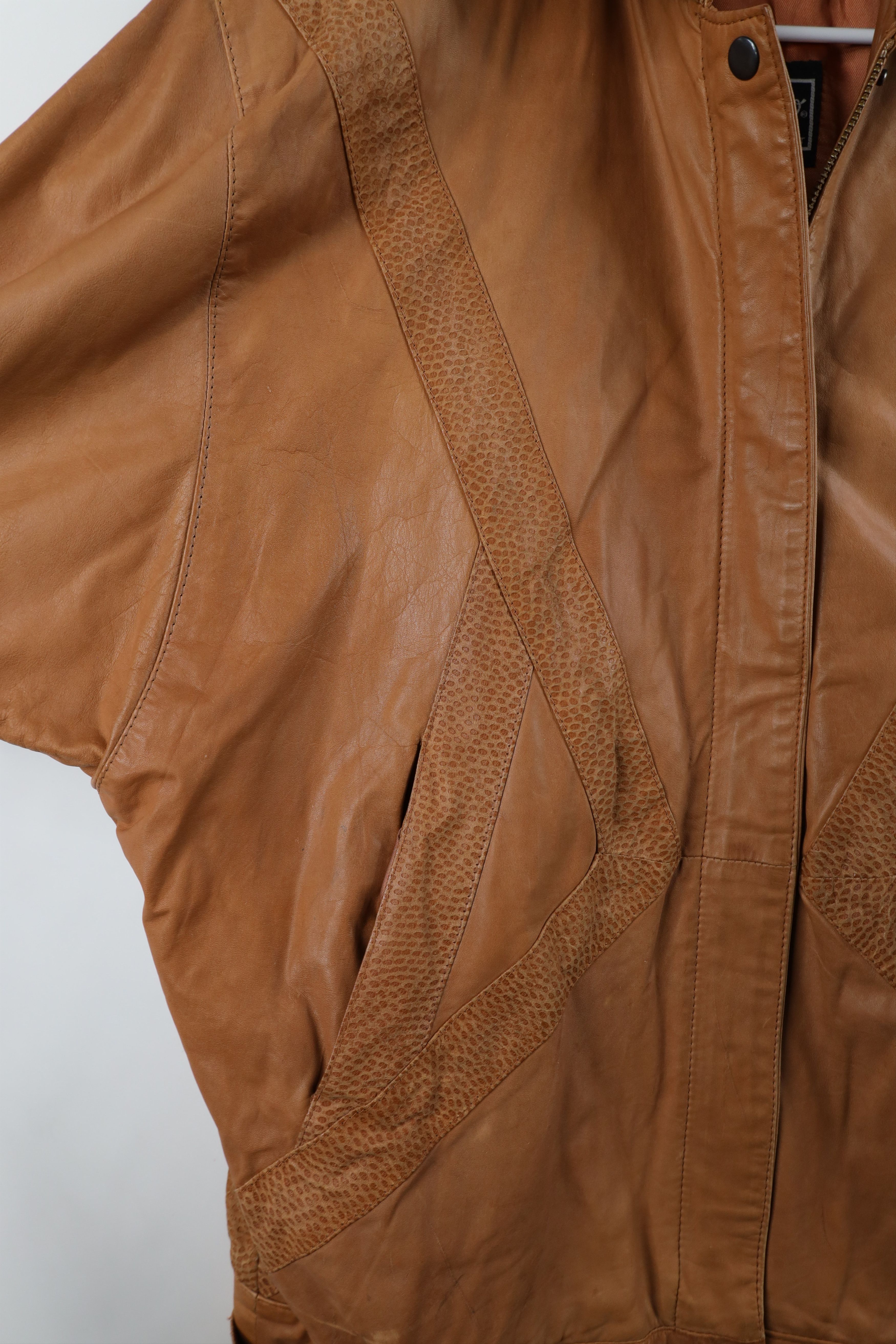 Vintage Vintage 80s 90s Streetwear Side Buckle Leather Jacket Brown Size L / US 10 / IT 46 - 6 Thumbnail