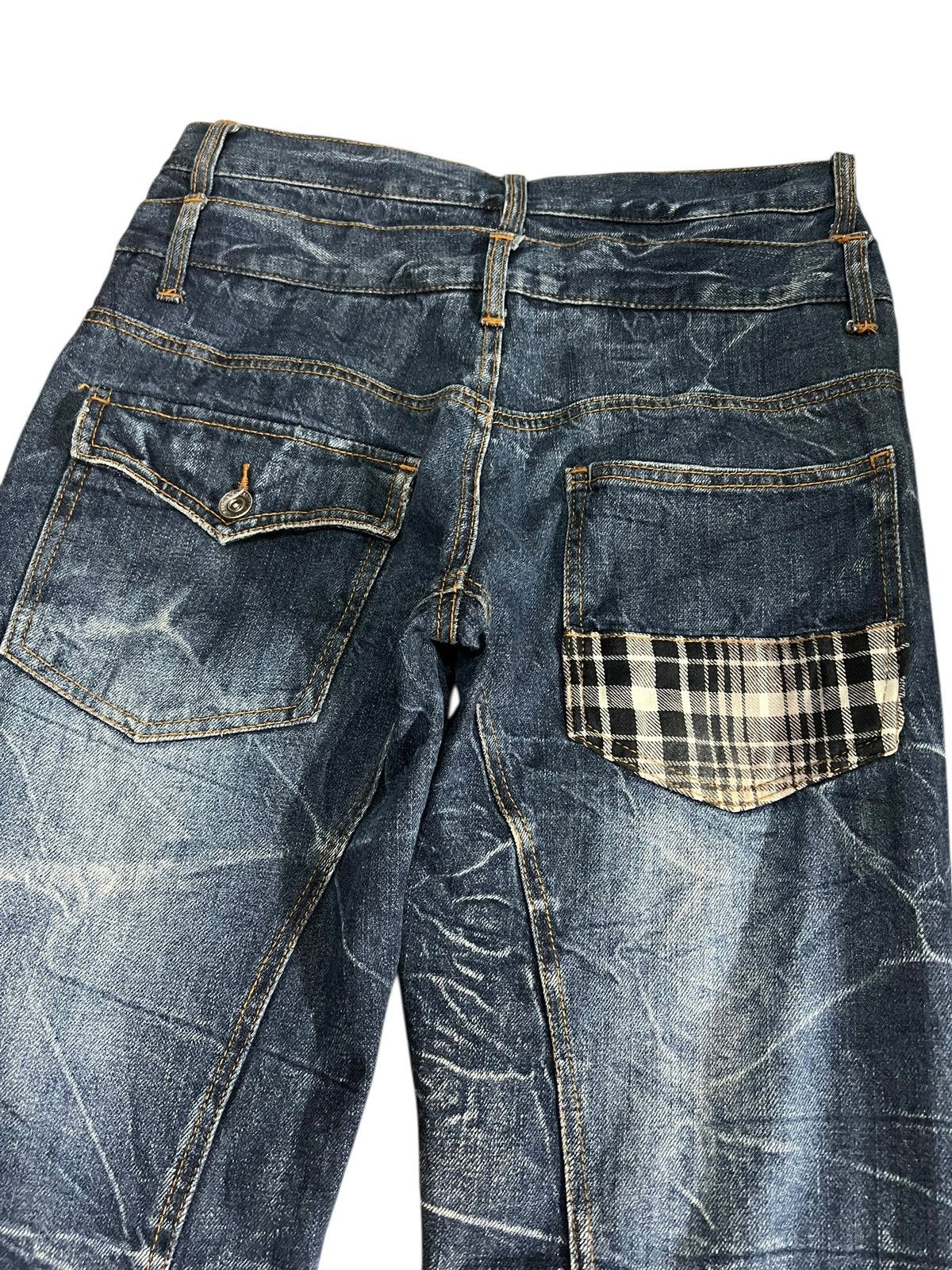 Japanese Brand Vintage Japanese Brand Nylaus Double Waist Claw Denim Jean Size US 29 - 12 Thumbnail