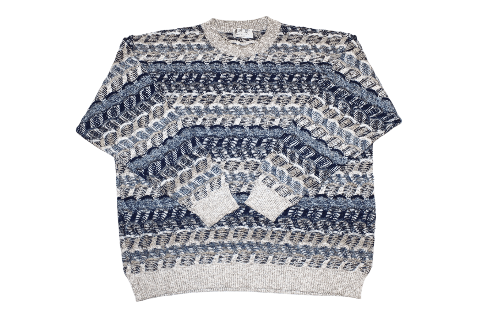 Vintage 80's Tessitore Blend Chunky Knit Cosby Baggy Sweater Size US M / EU 48-50 / 2 - 1 Thumbnail