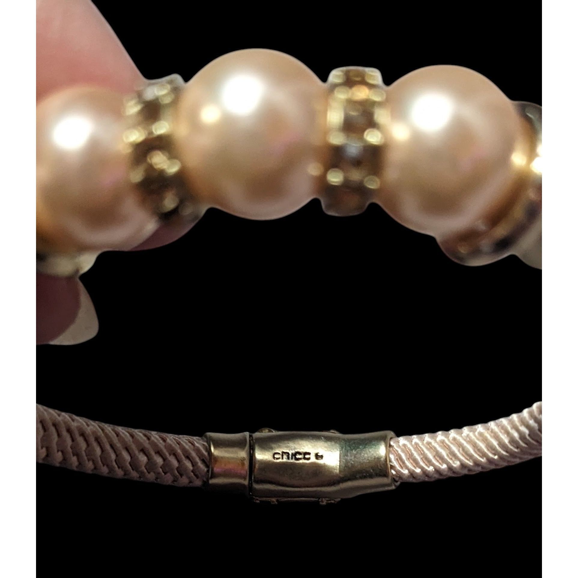 Chicos Elegant Glam Chico's Cream And Gold Tone Faux Pearl Rhinesto Size ONE SIZE - 4 Thumbnail