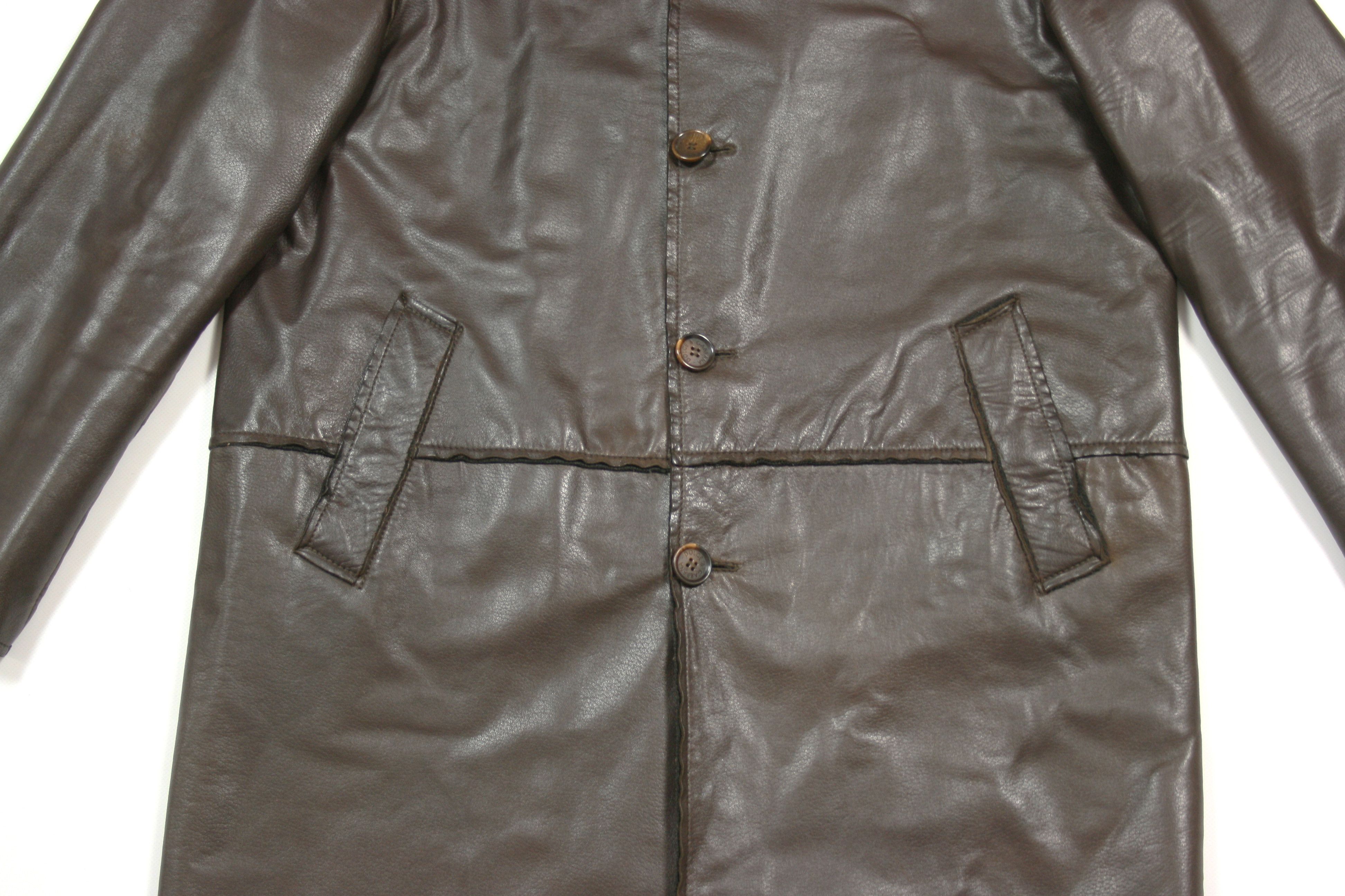Dolce & Gabbana A/W94 "Gangster" Leather Long Overcoat Vintage Size US M / EU 48-50 / 2 - 4 Thumbnail