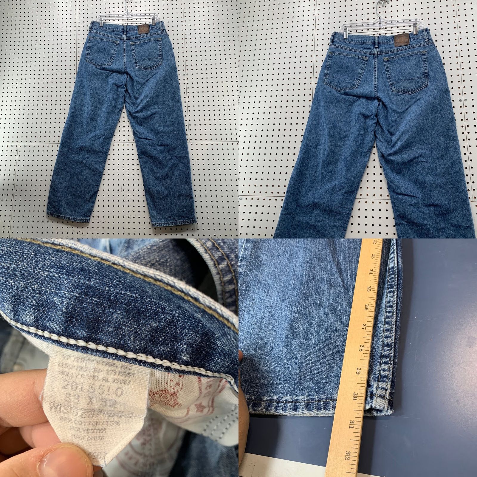 Lee VINTAGE Lee Dungaree Jeans Mens 32x30.5 Tag 33x32 Blue Denim Baggy Wide Leg Size US 30 / EU 46 - 8 Thumbnail