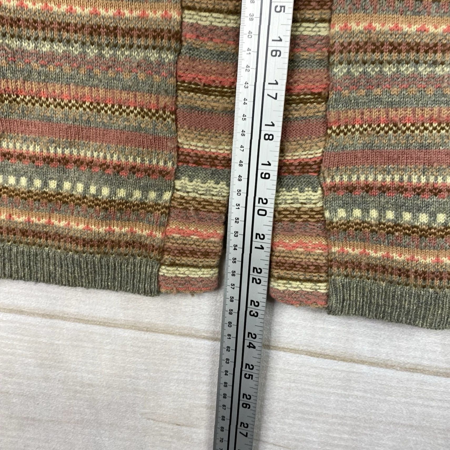 Vintage Garnet Hill Cardigan Women XS Green Stripe Wool Button Cropped Sweater Knit Size XS / US 0-2 / IT 36-38 - 5 Thumbnail