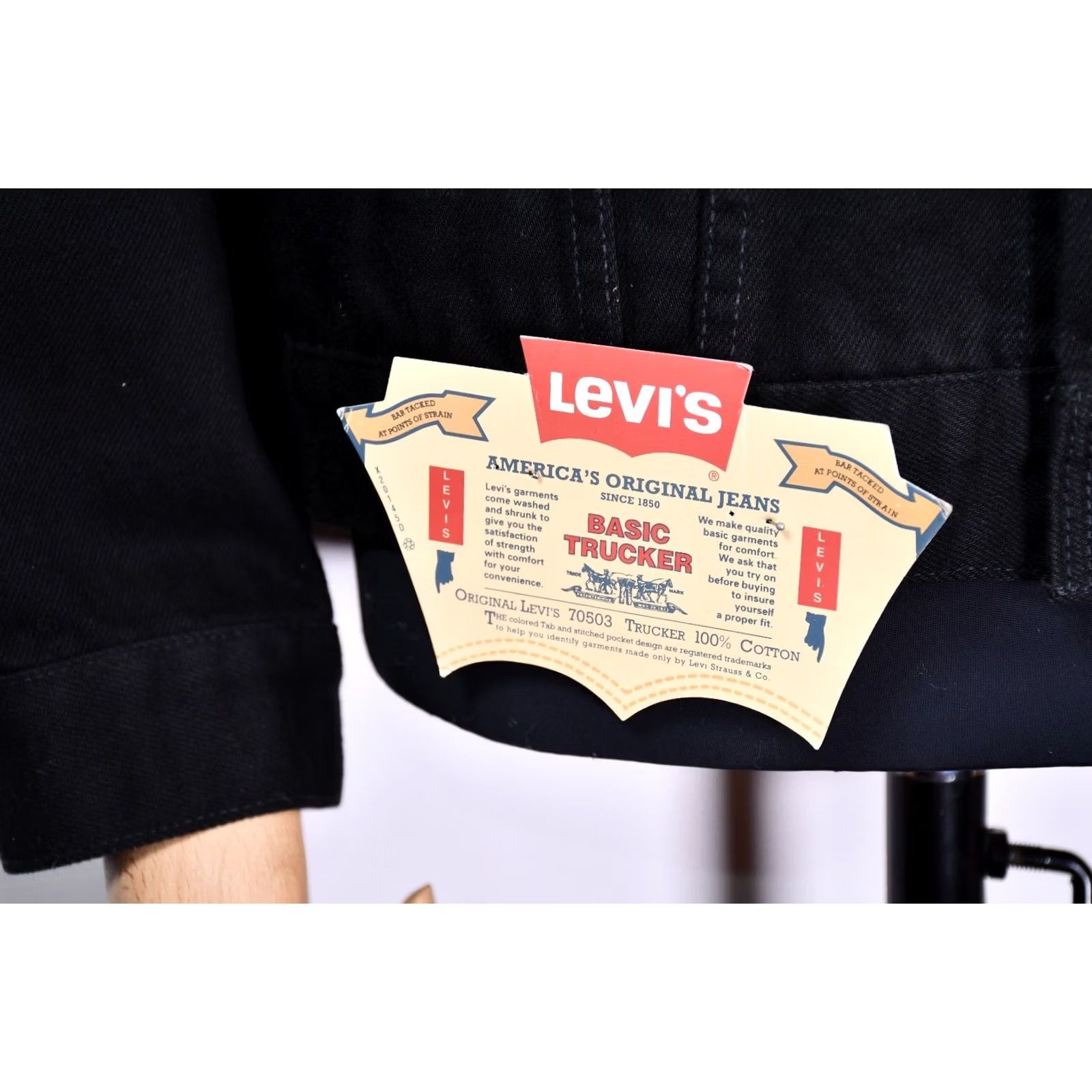 Levi's LEVI'S 70503-02 EURO TRACKER JACKET MEN'S M BLACK DENIM TRUCKER Jacket Winter, Fall, Spring Men Size US M / EU 48-50 / 2 - 5 Thumbnail