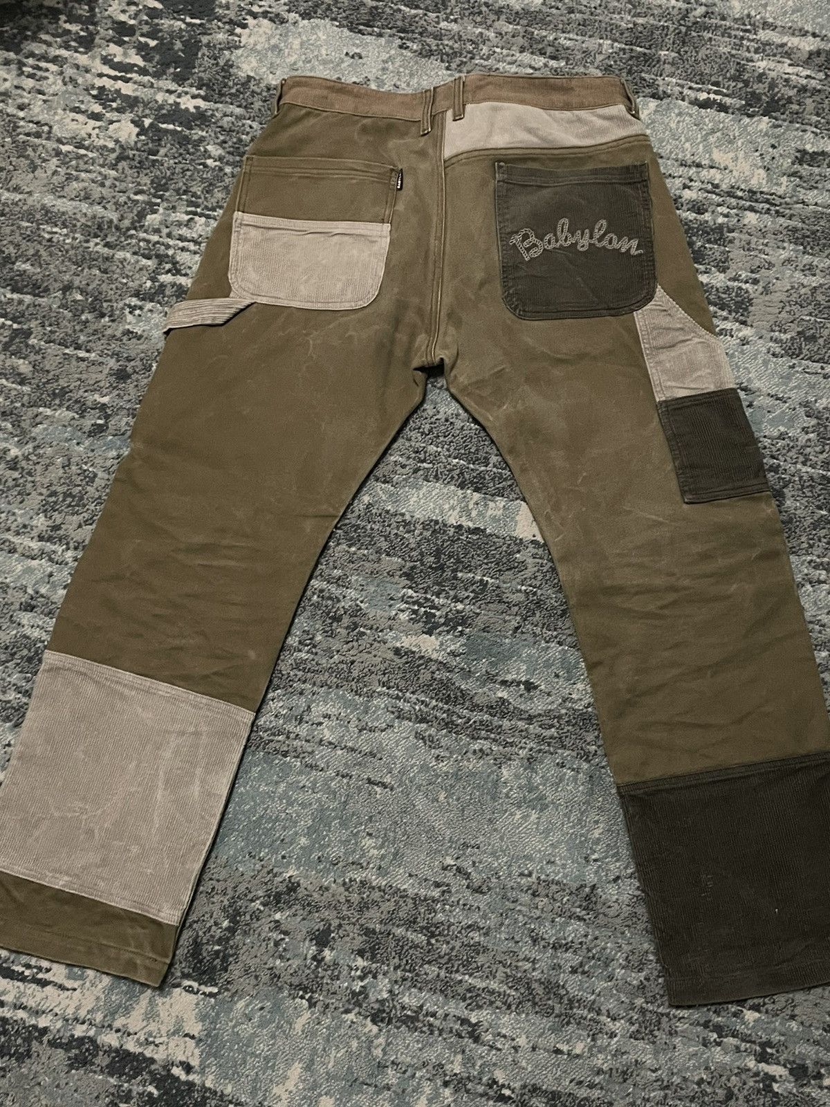 image of Babylon Carpenter Patchwork Pants in Green, Men's (Size 32)