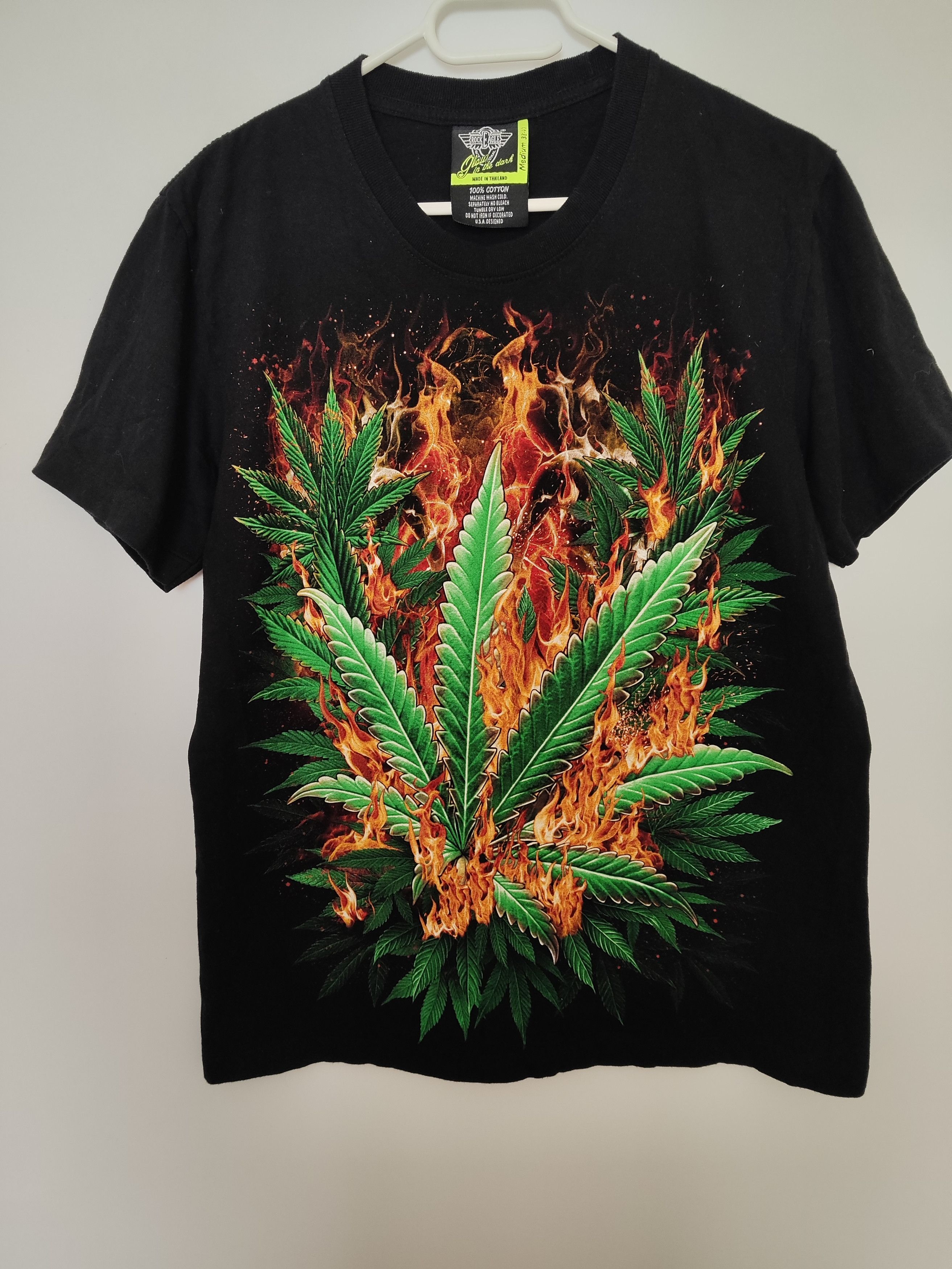 Other Rock Eagle 420 Weed Flames Graphic Tee – Rare Stoner Shirt Size US M / EU 48-50 / 2 - 2 Thumbnail