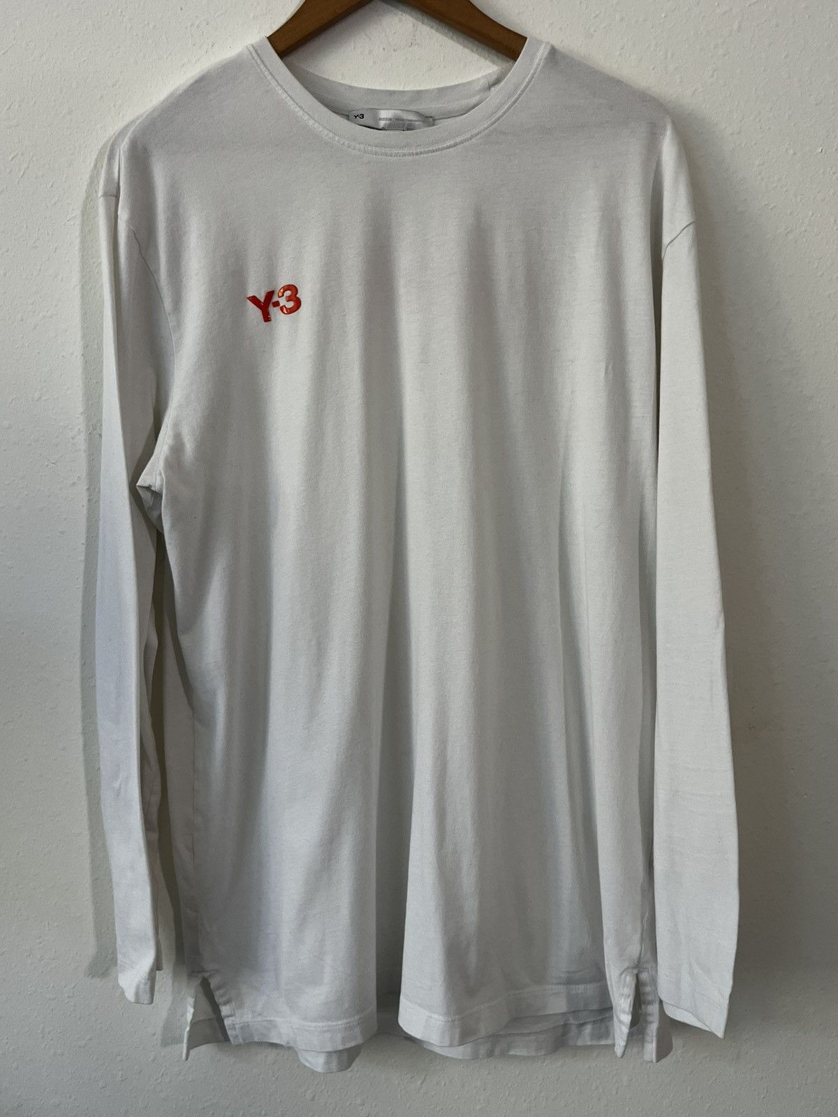 Y-3 Adidas Y3 Men White Logo Long Sleeve Shirt Size L Size US L / EU 52-54 / 3 - 2 Thumbnail