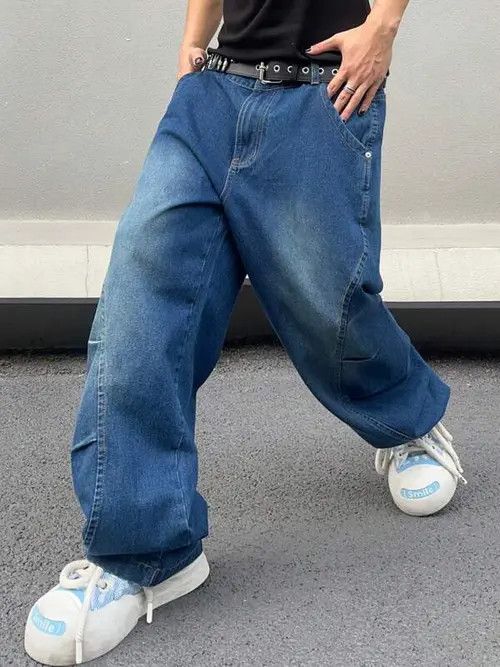 Japanese Brand Faded Baggy Denim Jeans Loose fit Size US 34 / EU 50 - 2 Thumbnail