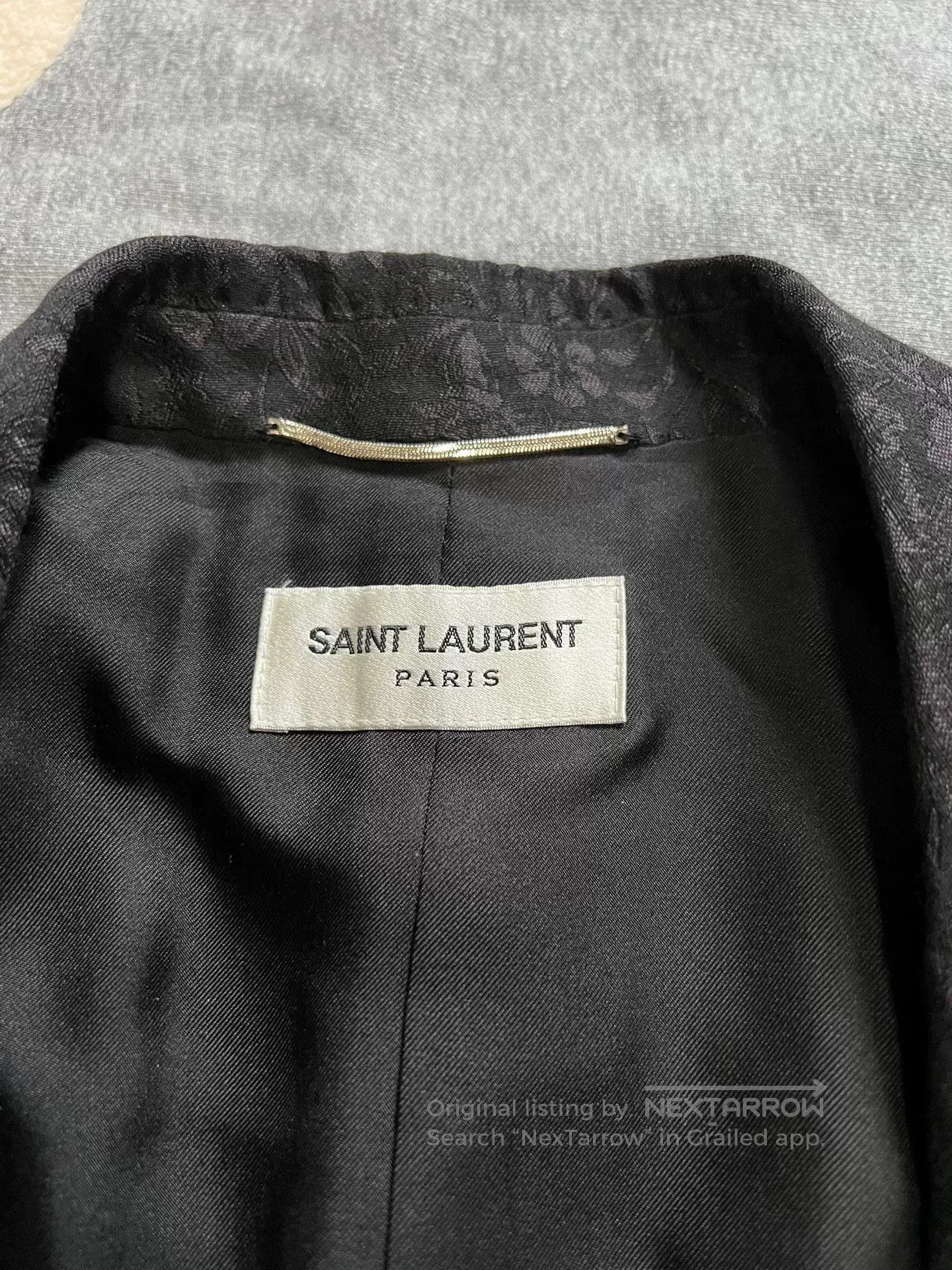 Saint Laurent Paris Saint Laurent Black Floral Jacquard Blazer. Size US M / EU 48-50 / 2 - 3 Thumbnail