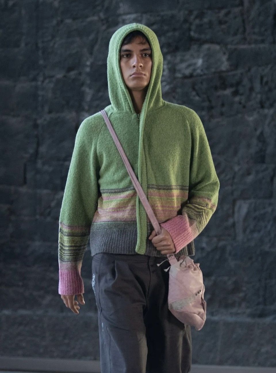 Image of Kiko Kostadinov Aw22 Ketra Hoodie in Green, Men's (Size Small)