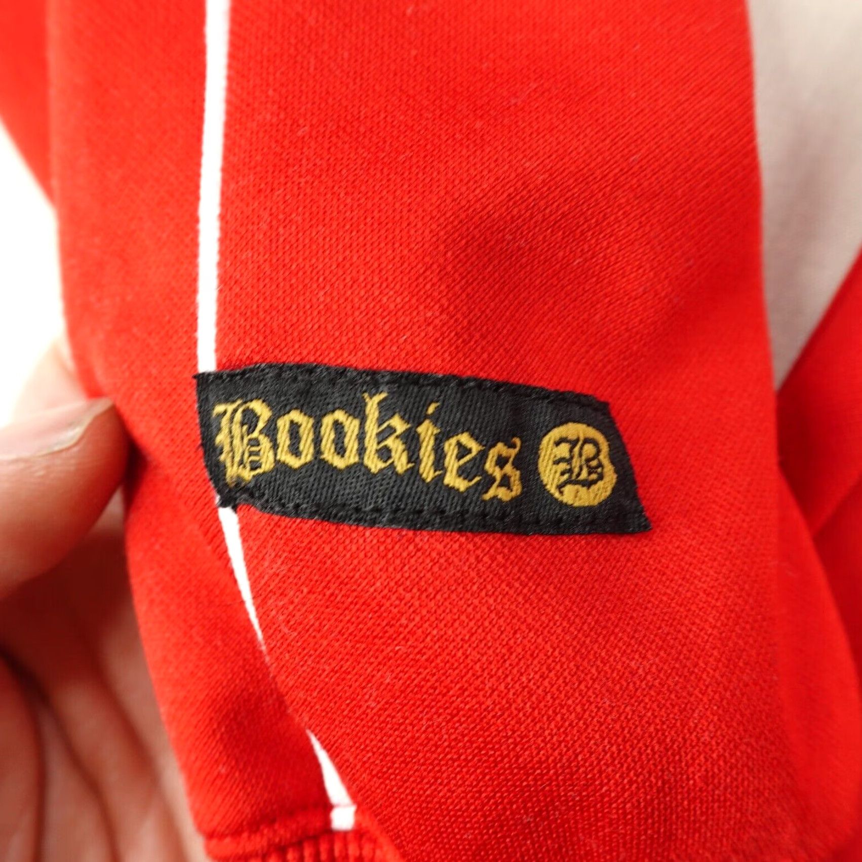Vintage Cookies SF Jacket 4XL Mens Red Black Track Coat Windbreaker Zip Full Zip Pockets Logo Zipper Stand-Up Collar Leather? No leather. Size US XXL / EU 58 / 5 - 7 Thumbnail