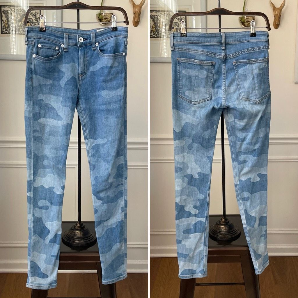 Rag & Bone Rag & Bone Cate Mid-Rise Faded Camo Ankle Skinny Leg Jean 25 Size 25" / US 0 / IT 36 - 2 Thumbnail