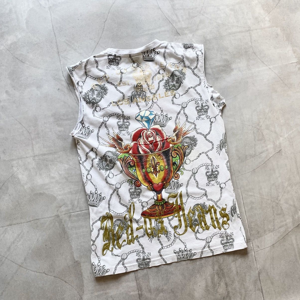 Christian Audigier × Ed Hardy × Japanese Brand VTG Ed Hardy Christian Audigier Style Y2K T-Shirt Tank Top Size US L / EU 52-54 / 3 - 7 Thumbnail