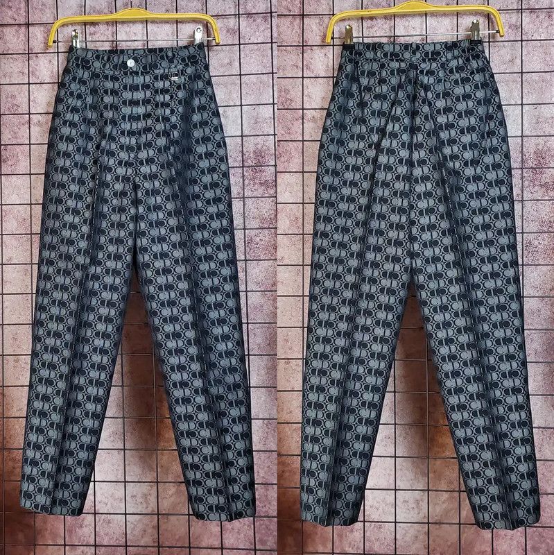Dior Black Cotton Blend Embroidered Casual Pants 0089