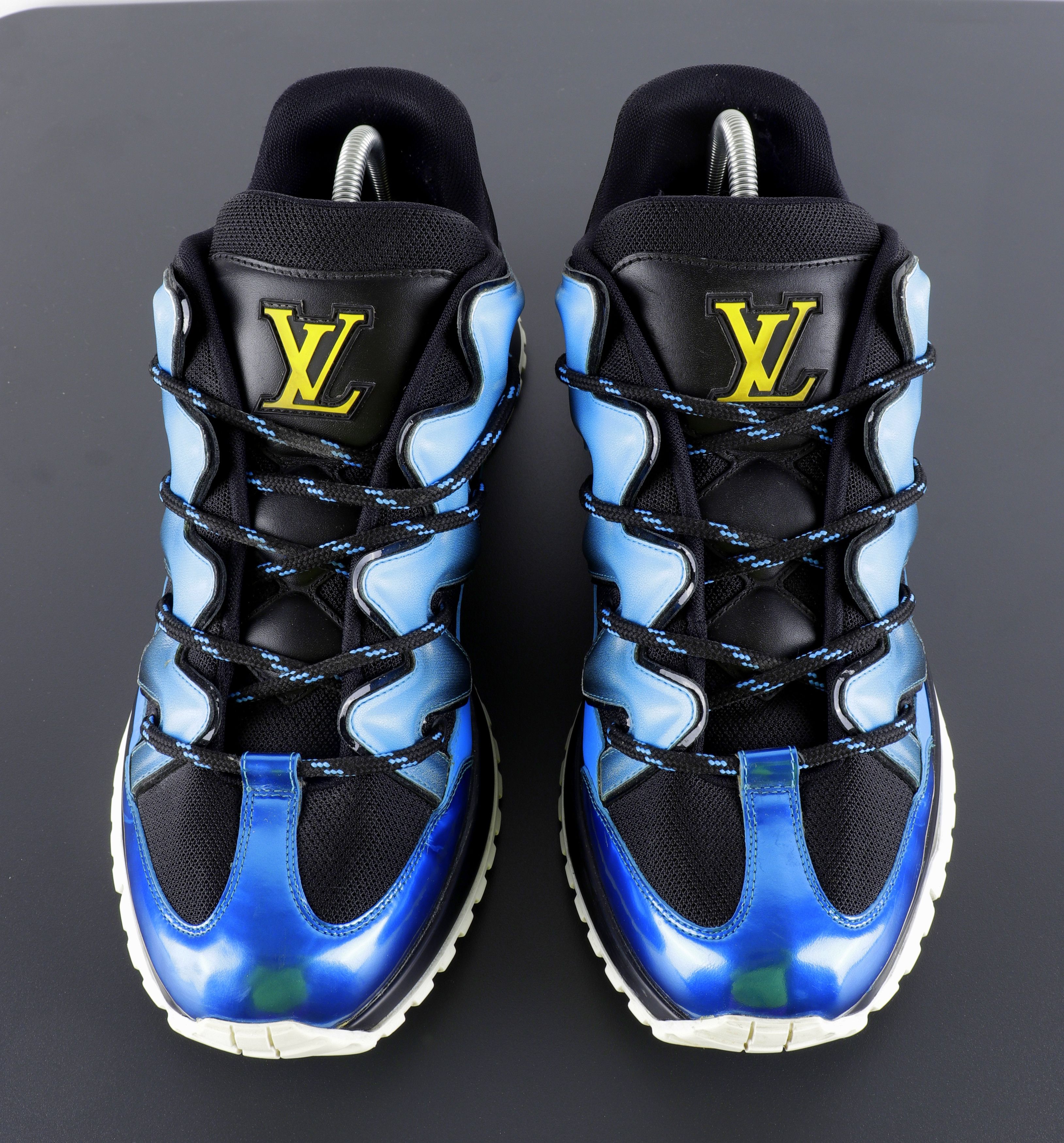 Louis Vuitton Louis Vuitton Calfskin Zig Zag Black Blue Sneakers Size US 11 / EU 44 - 7 Thumbnail