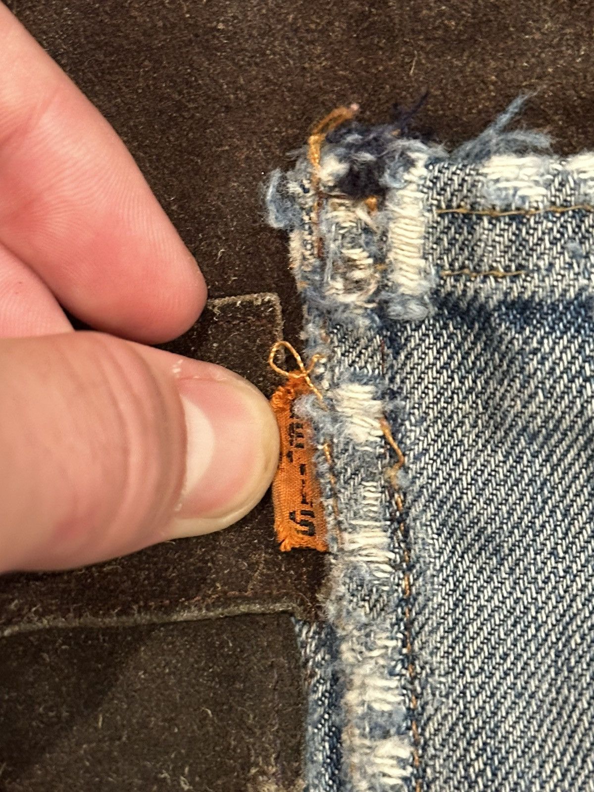 Levi's × Vintage Vintage 70’s Patchwork Big E Flared Orange Tab Levis Size US 29 - 2 Thumbnail