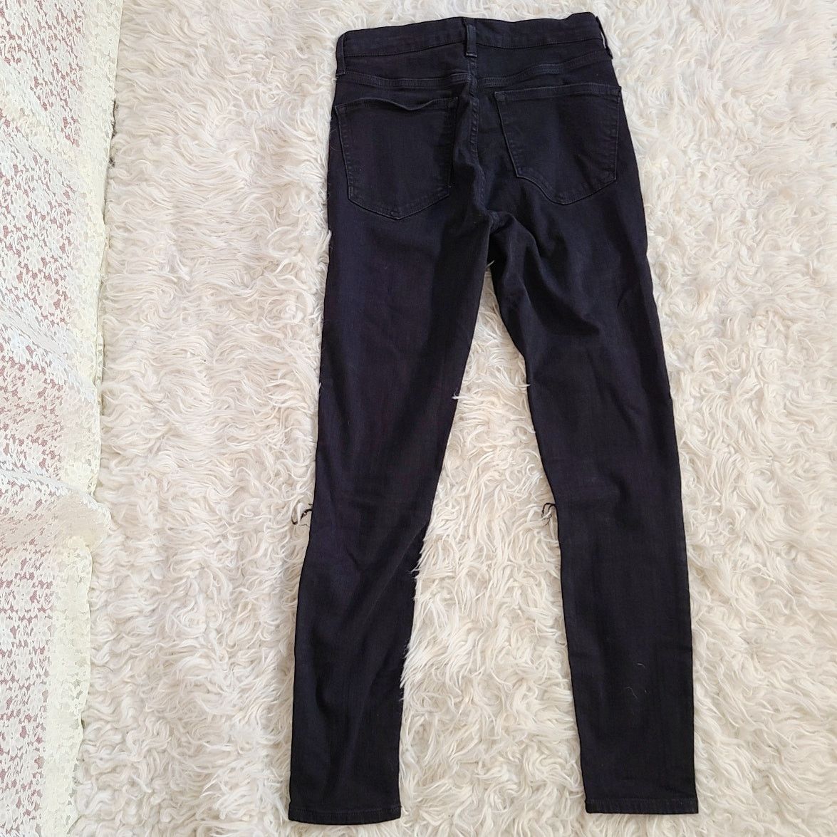 Topshop Topshop Moto Jamie black distressed skinny jeans w28 l30 Size 28" / US 6 / IT 42 - 3 Thumbnail