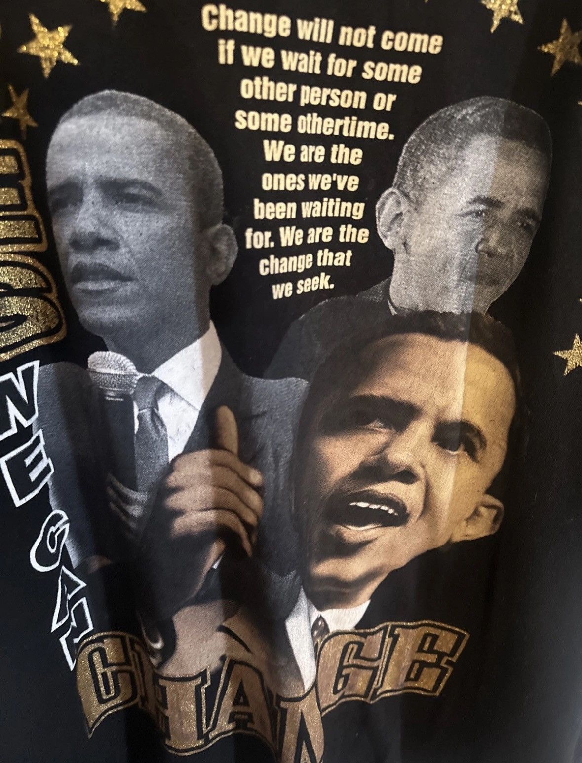 President's Obama Yes We Can Change black long sleeved t shirt Adult XXL Size US XXL / EU 58 / 5 - 3 Thumbnail