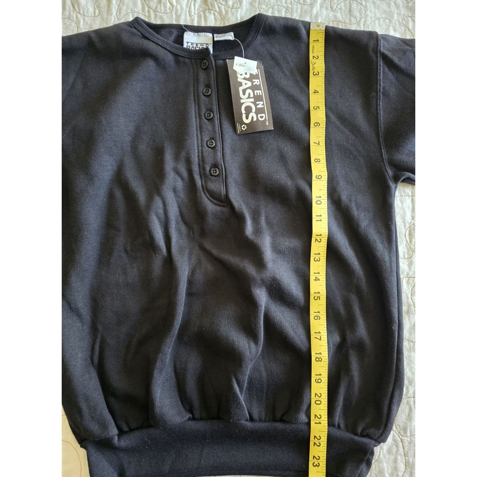 Asics Vintage Trend Basics Black Sweatshirt Womens Small NOS 80s 90s Crew Neck 1/4 Button Pullover Long Sleeve Regular Fit Easy Care Mens Womens Girls Boys Size S / US 4 / IT 40 - 5 Thumbnail