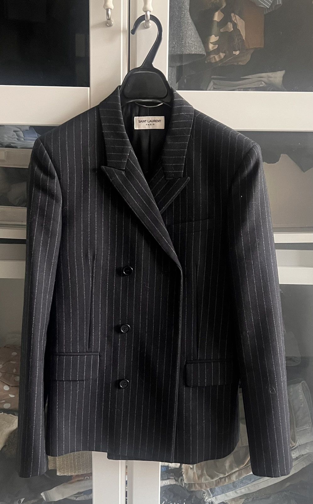 Saint Laurent Paris Saint Laurent wool double breasted blazer with stripes Size US S / EU 44-46 / 1 - 1 Thumbnail