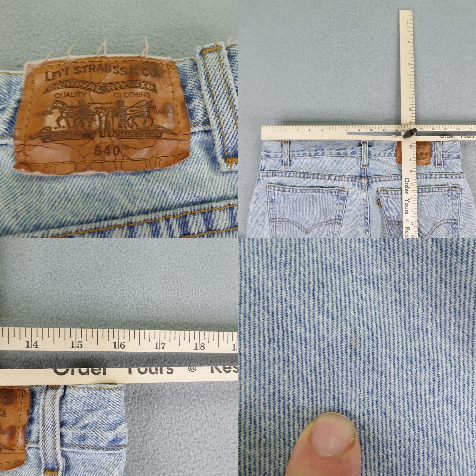 Levi's VINTAGE Levi's Jeans Mens 34x30 Blue Denim 540 Relaxed Light Wash Brown Tab Y2K Logo Pockets 540 Straight Jeans Mens Blue 34x30 Size US 32 / EU 48 - 8 Thumbnail