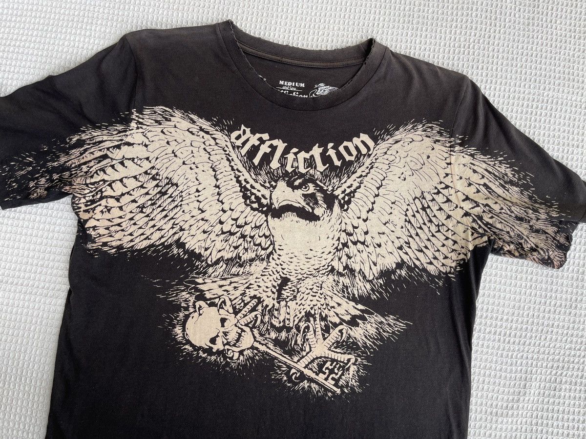 Affliction × Haunted Mound THRASHED🔥AFFLICTION🔥Distressed Sun Faded Black Tshirt Size US M / EU 48-50 / 2 - 16 Thumbnail