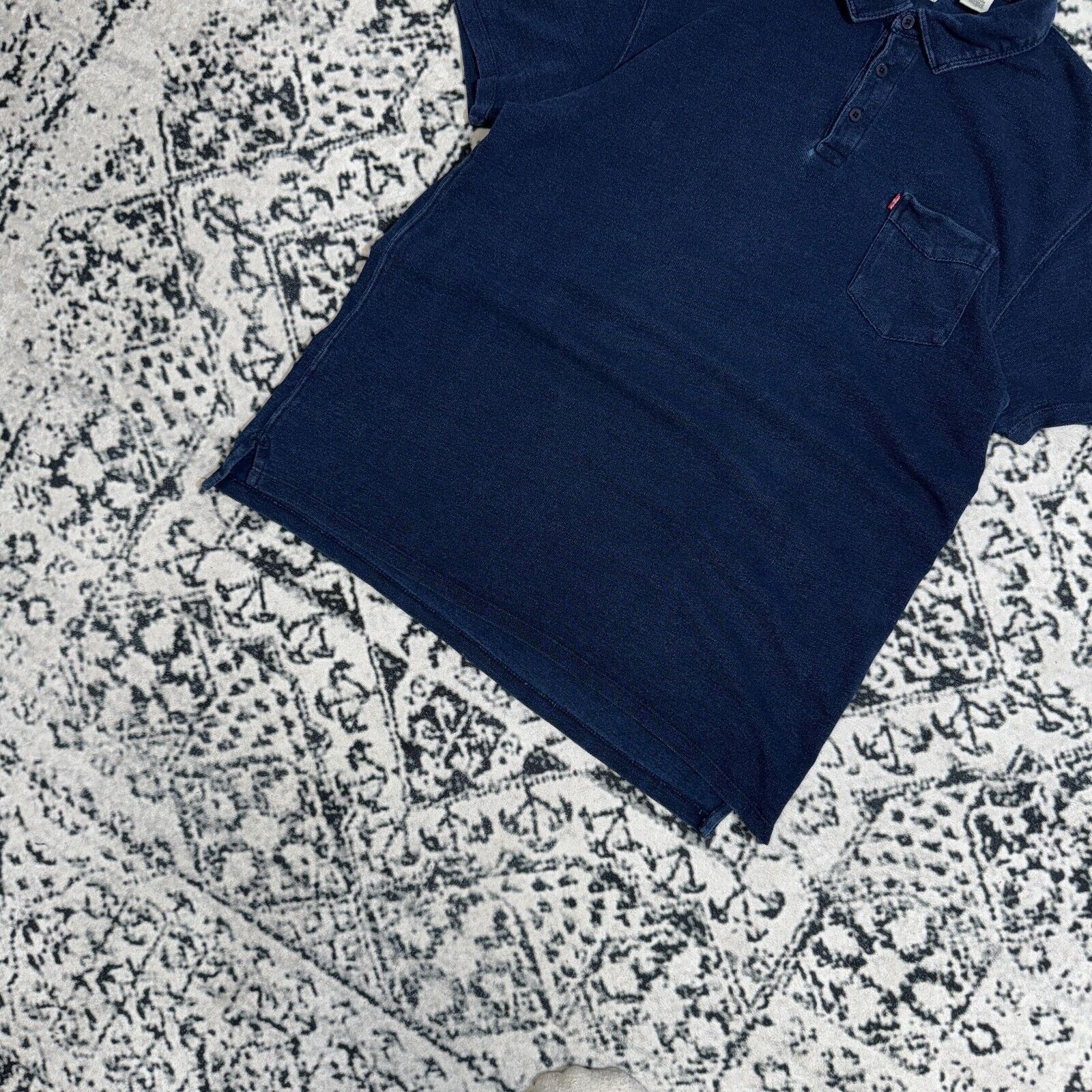 Levi's × Vintage Vintage Levi’s Unisex Navy Cotton Polo Shirt Size L Y2K 90s Size US L / EU 52-54 / 3 - 2 Thumbnail
