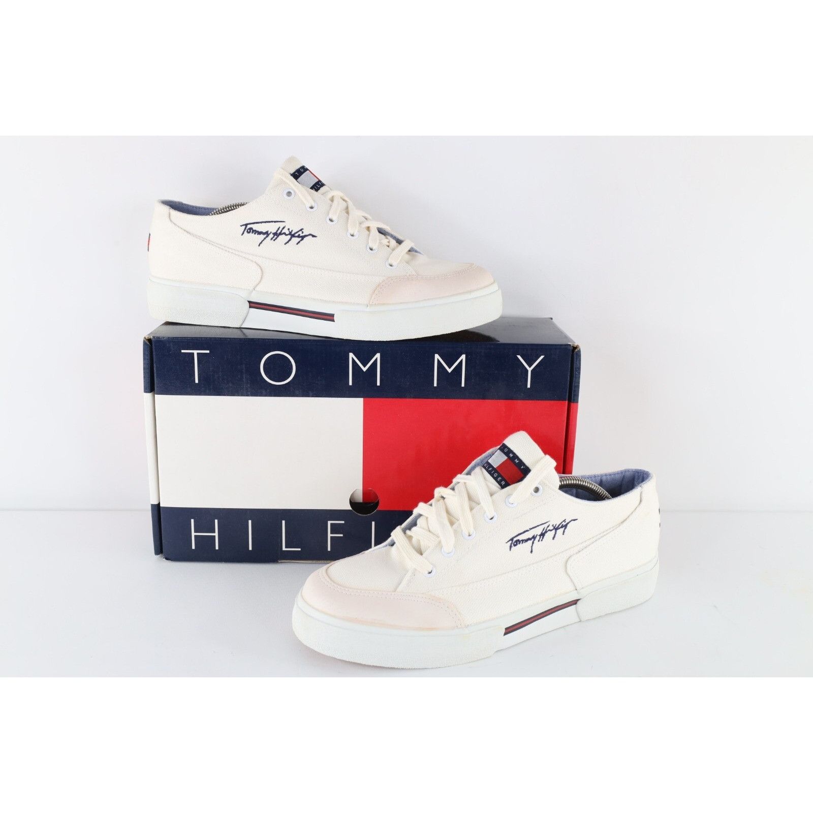 Tommy Hilfiger Deadstock Vintage 90s Tommy Hilfiger Script Canvas Shoes Size US 11 / EU 44 - 1 Thumbnail