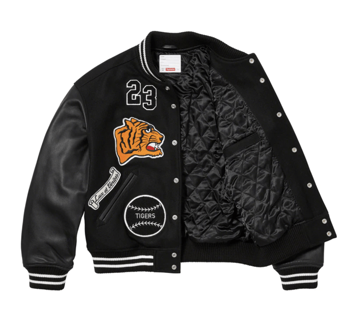 Supreme Tiger Varsity Jacket - Black Size US M / EU 48-50 / 2 - 2 Thumbnail