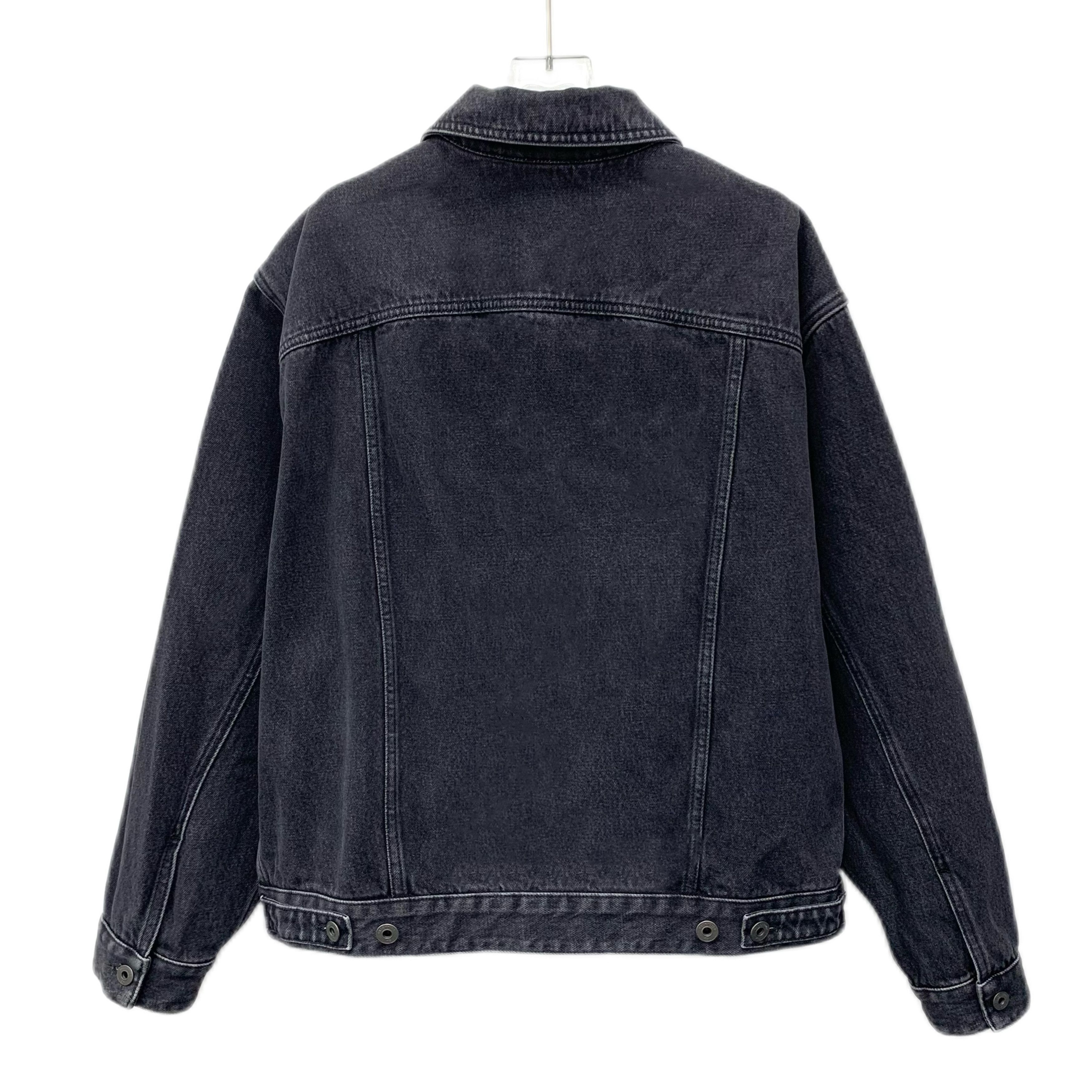 Valentino CM0241 Valentino Mens Black Denim Jacket With White "V" Logo Size US S / EU 44-46 / 1 - 2 Thumbnail