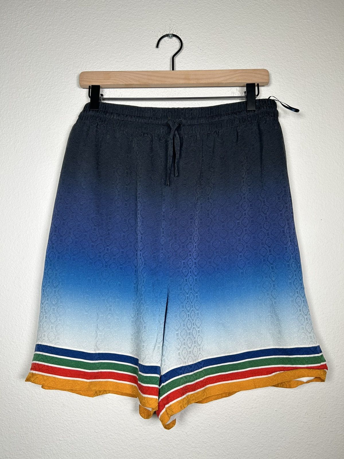 Casablanca Logo Jacquard Silk Shorts Size US 34 / EU 50 - 1 Thumbnail