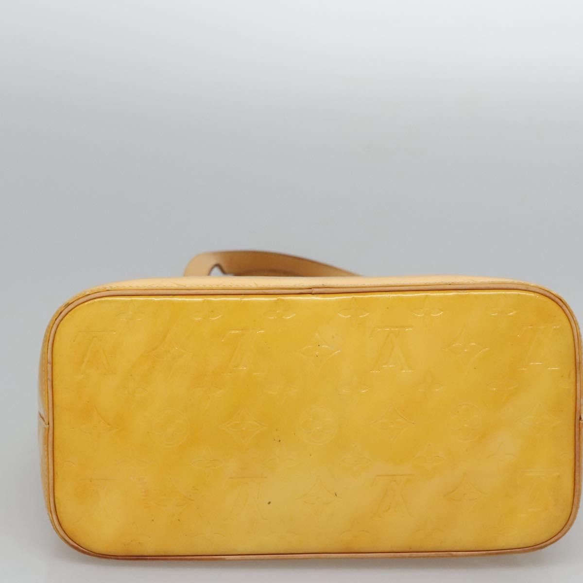 Louis Vuitton LOUIS VUITTON Monogram Vernis Houston Hand Bag Lime Yellow Size ONE SIZE - 9 Thumbnail