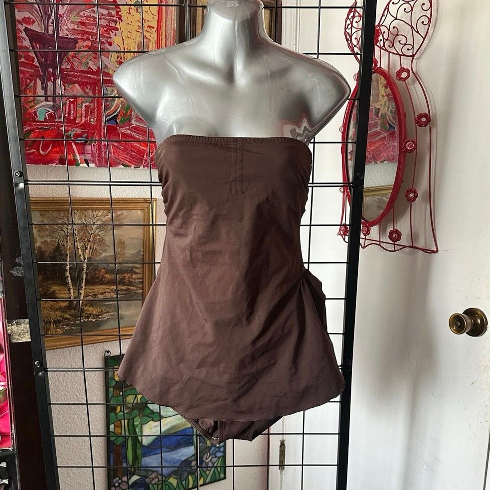 Jantzen jantzen classics brown sleeveless swimsuit dress Size XL / US 12-14 / IT 48-50 - 1 Thumbnail