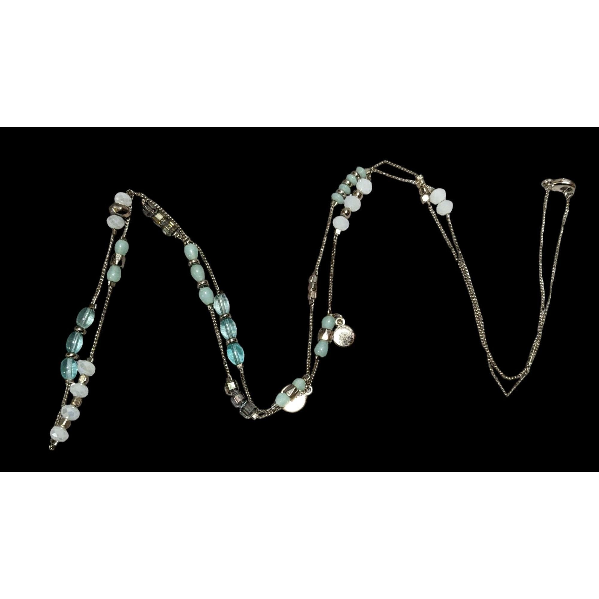 Other Minimalist Blue And Gold Beaded Station Necklace Size ONE SIZE - 2 Thumbnail