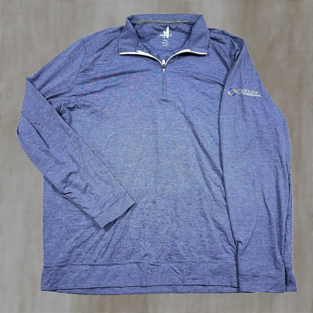 johnnie-O Johnnie-O Sweater Men 2XL Blue Striped Pullover Quarter Zip Performance Wicking Size US XXL / EU 58 / 5 - 1 Thumbnail
