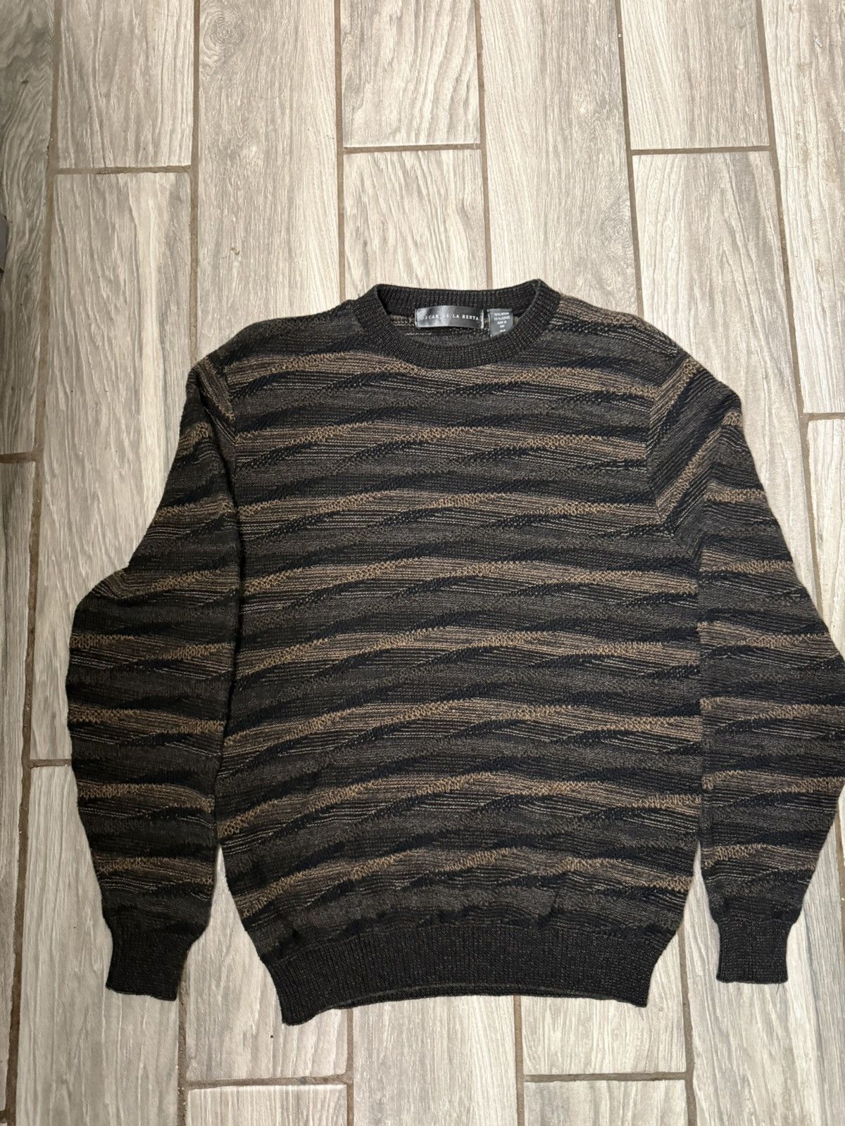 Oscar De La Renta Oscar De La Renta Men’s Crewneck Sweater Green/Light Brown Size US M / EU 48-50 / 2 - 1 Thumbnail