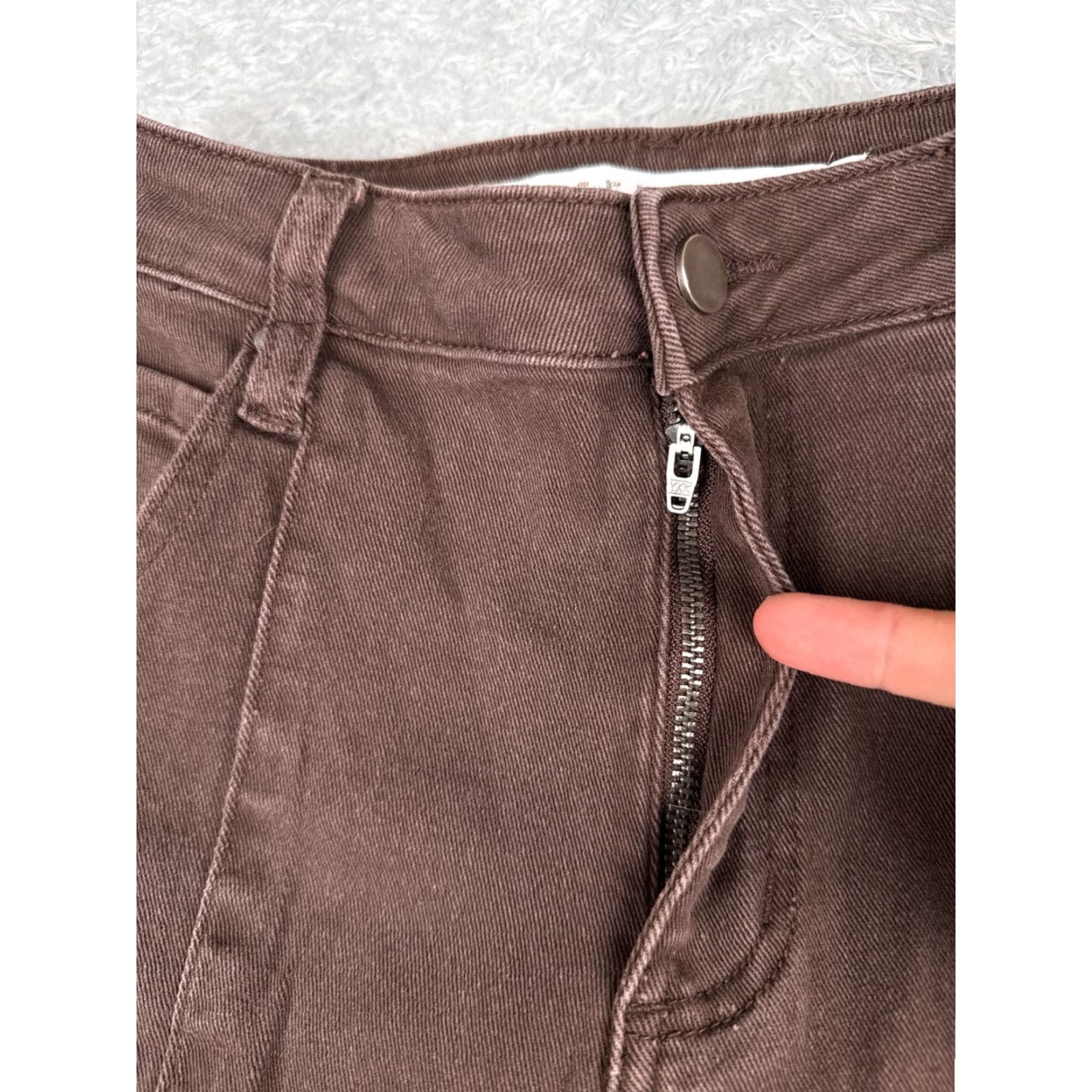 Vintage Tinseltown Jeans Junior 1 Brown Denim Flared Patch Work Raw Hem Cotton 23x29 Jeans Women 90s Vintage Mens Women Girls Size 25" / US 0 / IT 36 - 5 Thumbnail
