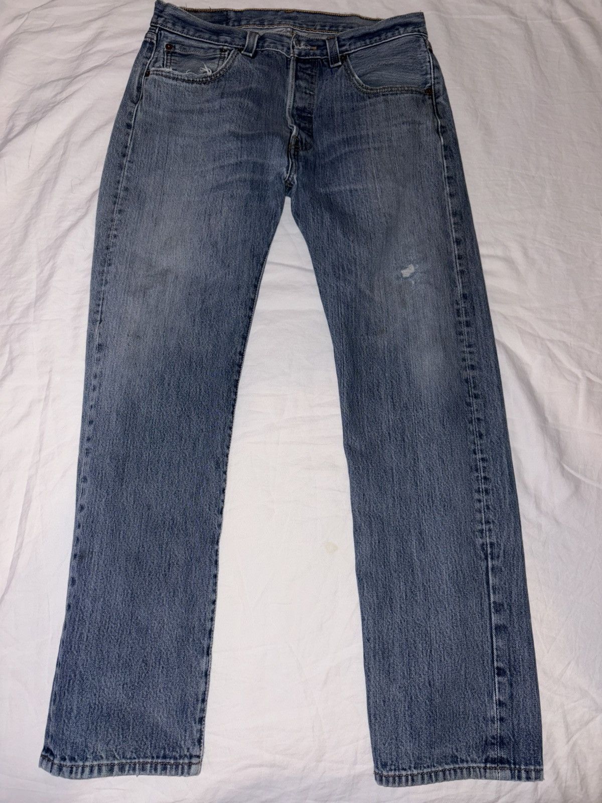 Levi's Vintage Clothing Levi’s 501 red tab blue jeans denim w32 L32 distressed Size US 32 / EU 48 - 1 Thumbnail