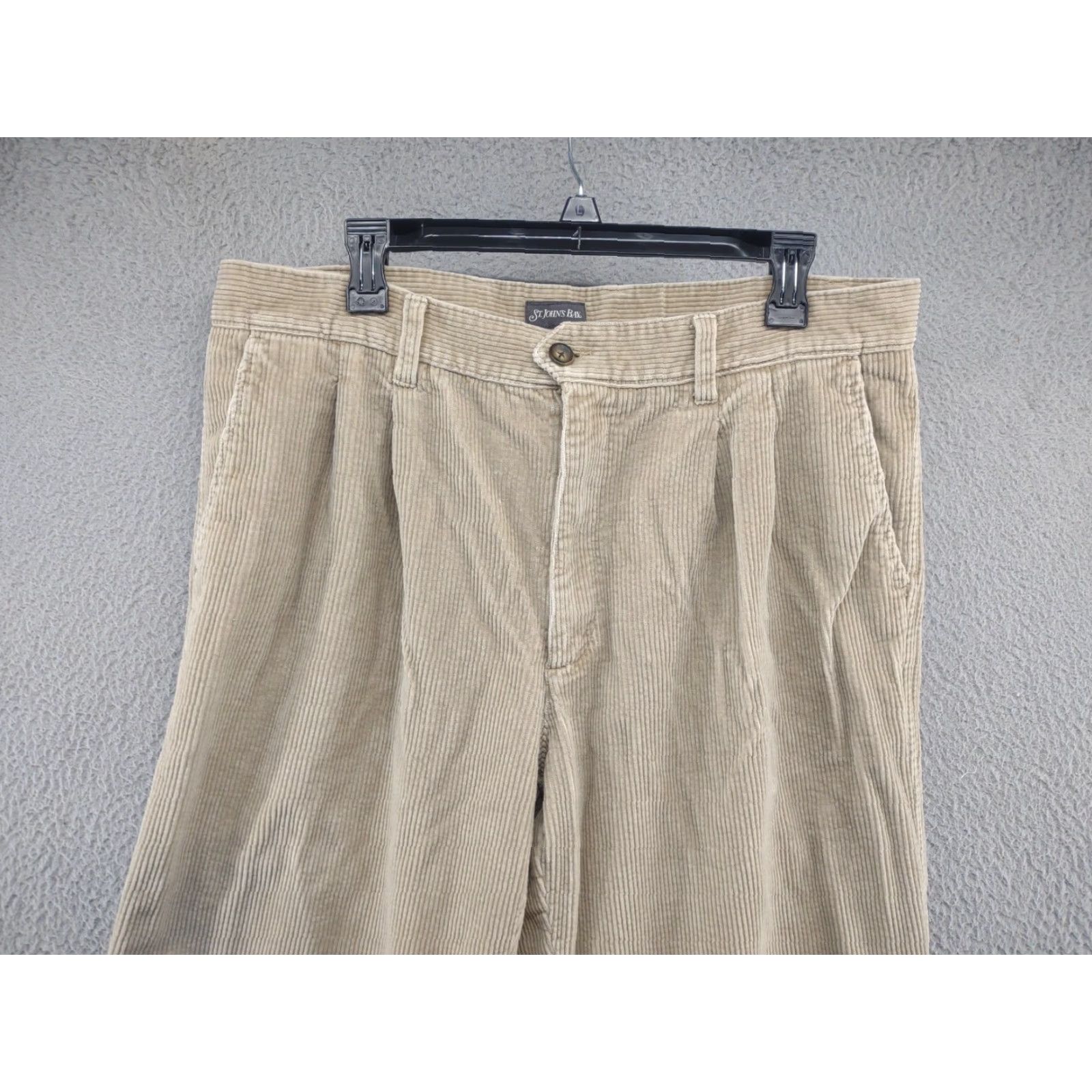 Vintage St. John's Bay Corduroy Pants Men Beige 38x34 Relaxed Fit - Belt Loops, Front Pleated, 34 Inseam, Cotton, Tan Size US 38 / EU 54 - 3 Thumbnail