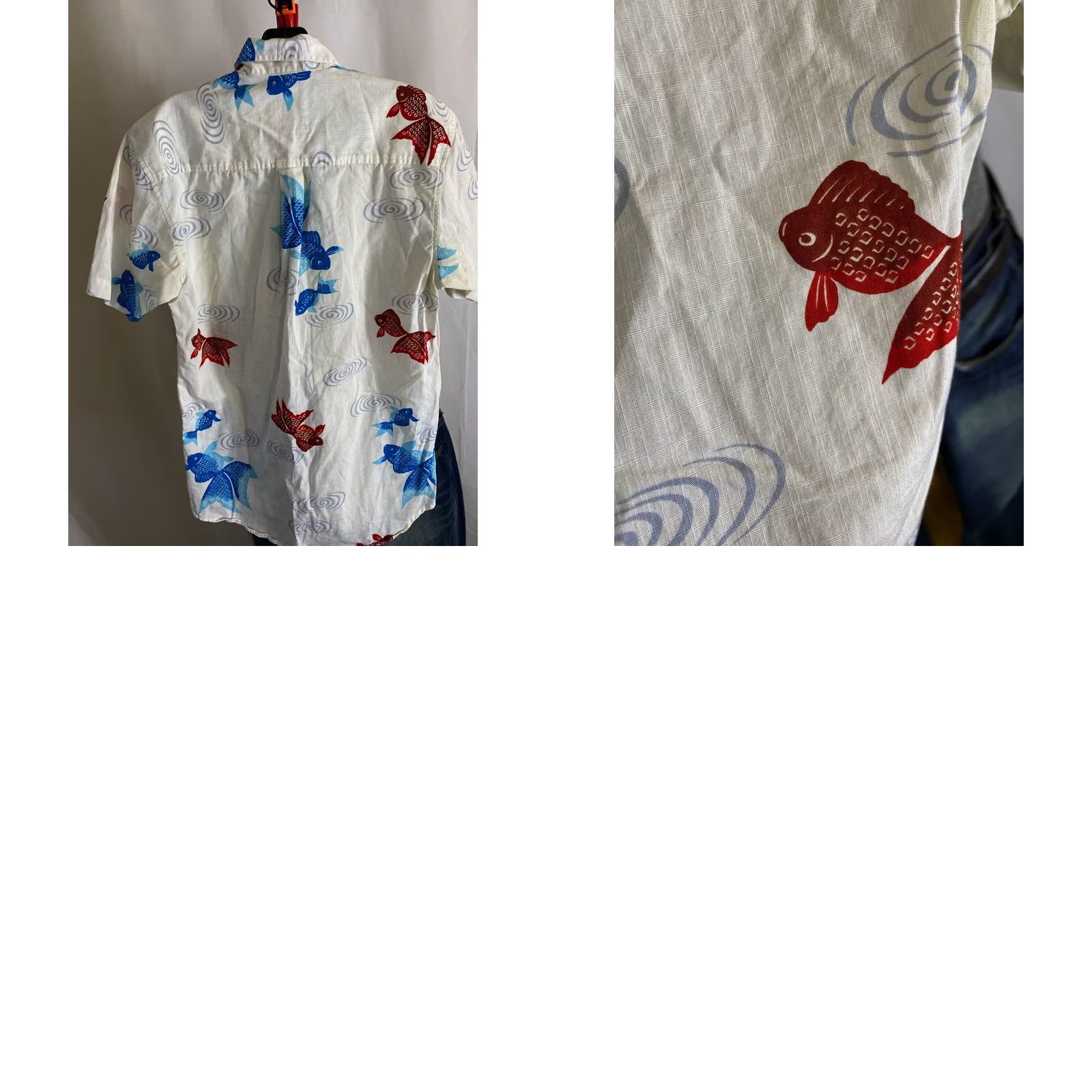 Vintage Riphon Bangkok Batik Fish SHIRT Marked Large L FITS Medium M Length 32 Size US M / EU 48-50 / 2 - 8 Thumbnail