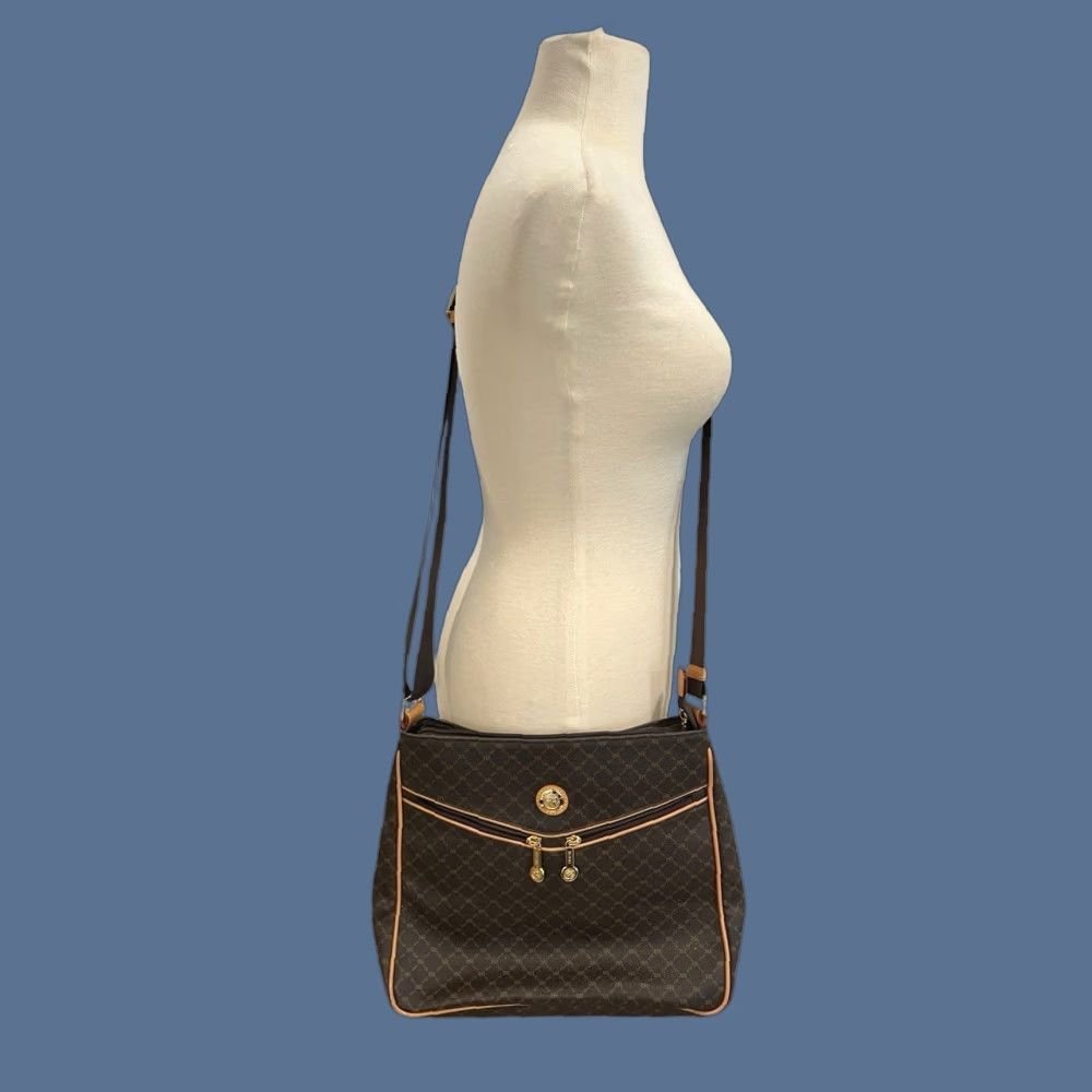 Brioni RIONI Aletta Daily Messenger Crossbody Bag Brown Signature Monogram EUC Purse Handbag Size ONE SIZE - 1 Thumbnail