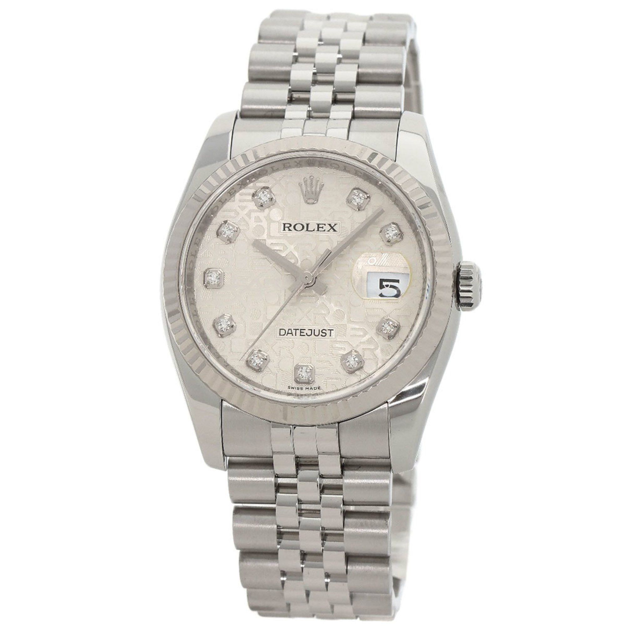 Rolex Rolex 116234G Datejust 10P Diamond Watch Stainless Steel SS K18WG Men's ROLEX Size ONE SIZE - 1 Thumbnail