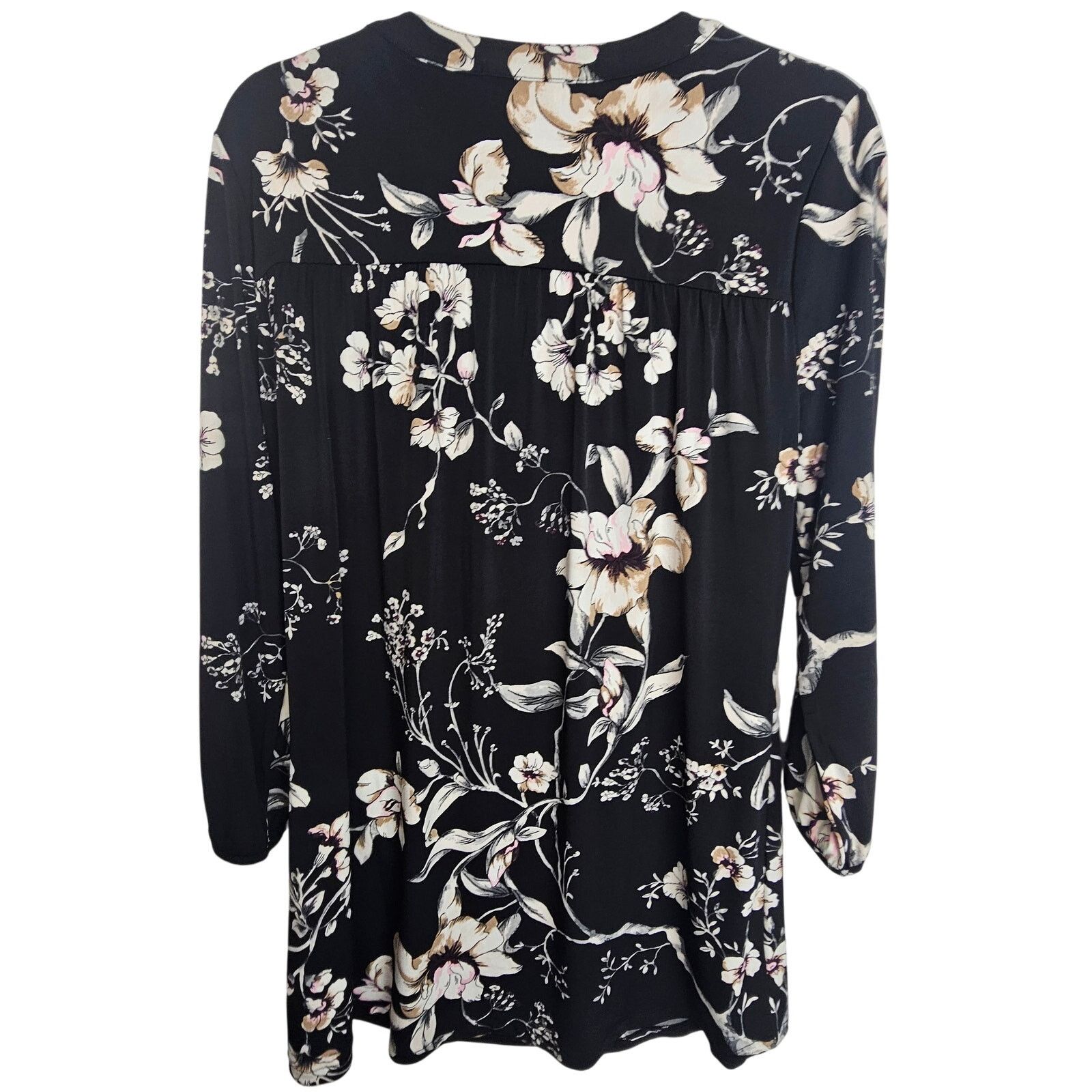 White House Black Market White House Black Market Womens Floral Blouse Sz L Romantic Size L / US 10 / IT 46 - 8 Thumbnail