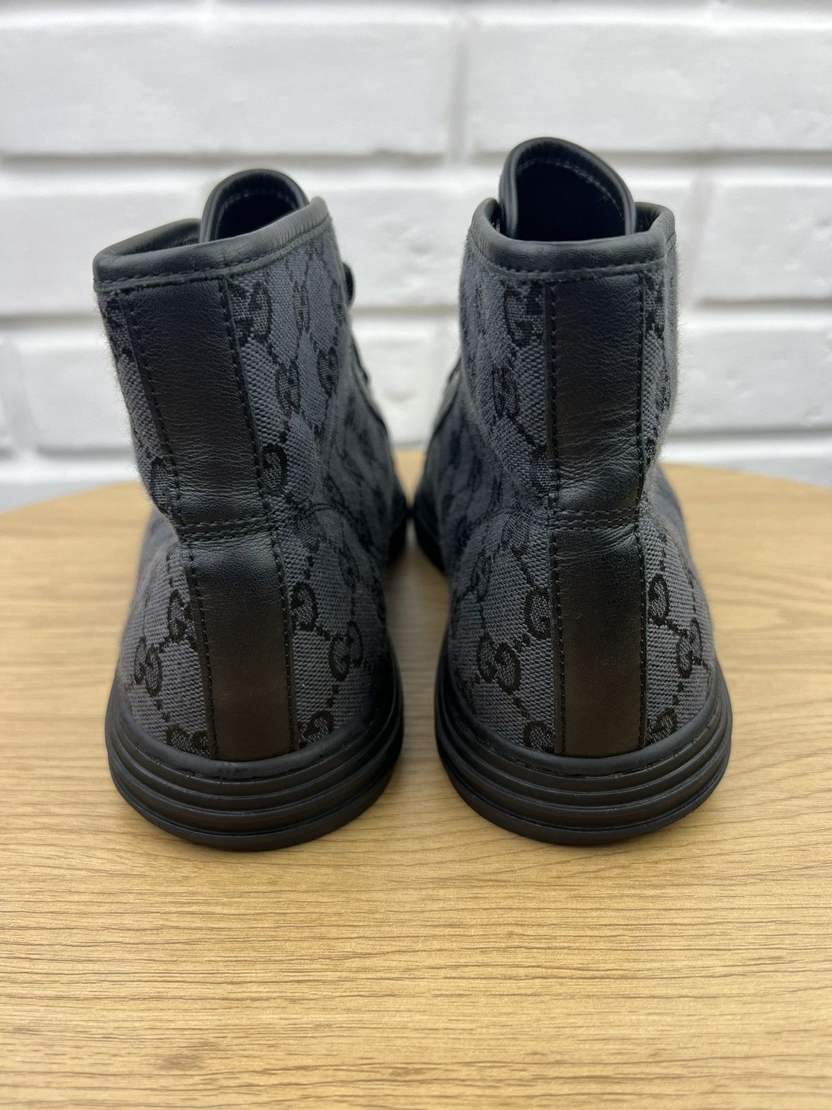 Gucci GUCCI Sneakers Hi Top Leather Shoes BROOKLYN GG Monogram Size US 7.5 / EU 40-41 - 10 Thumbnail
