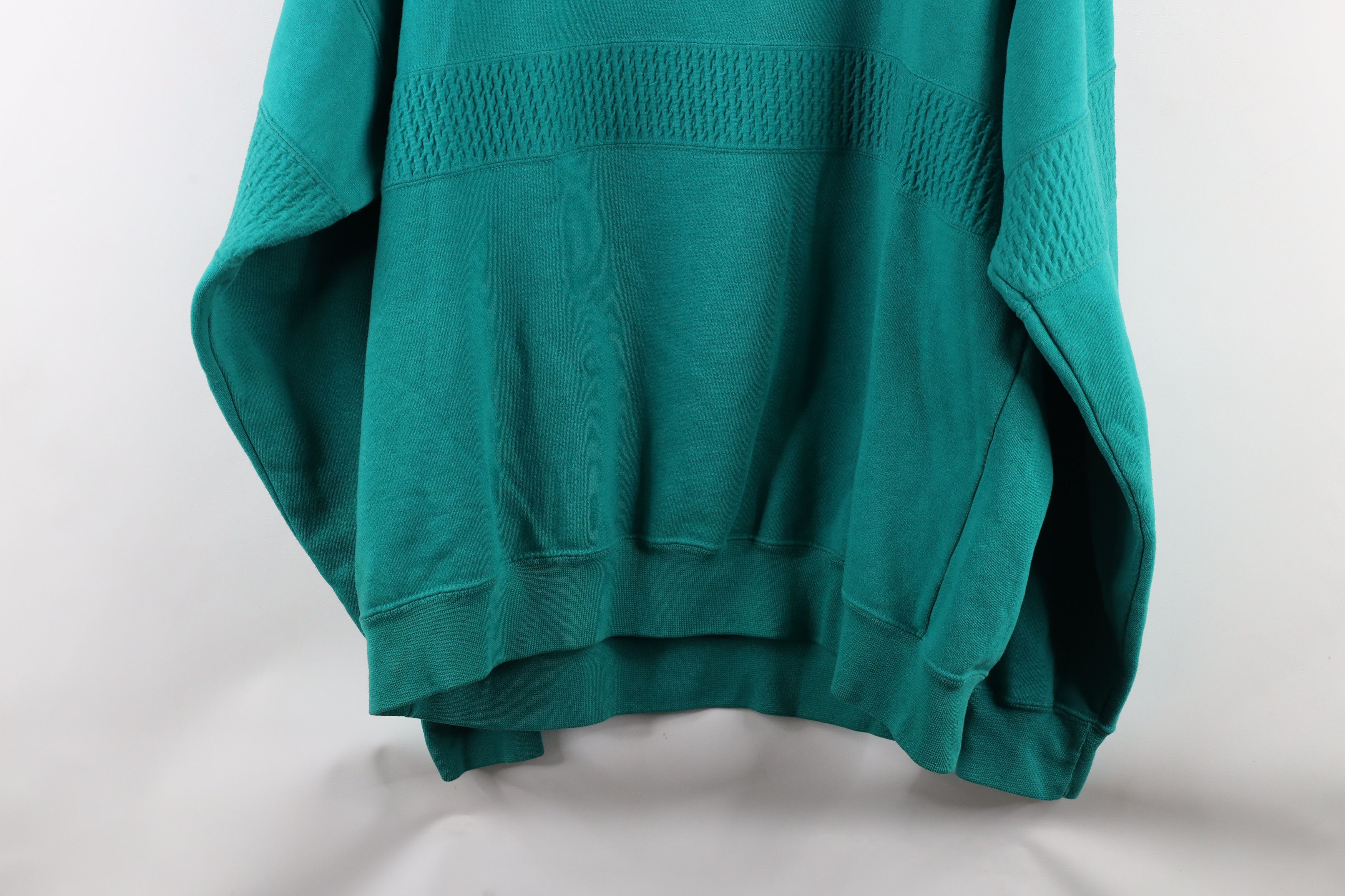 Vintage Vintage 90s Streetwear Blank Crewneck Sweatshirt Teal Size US XL / EU 56 / 4 - 13 Thumbnail