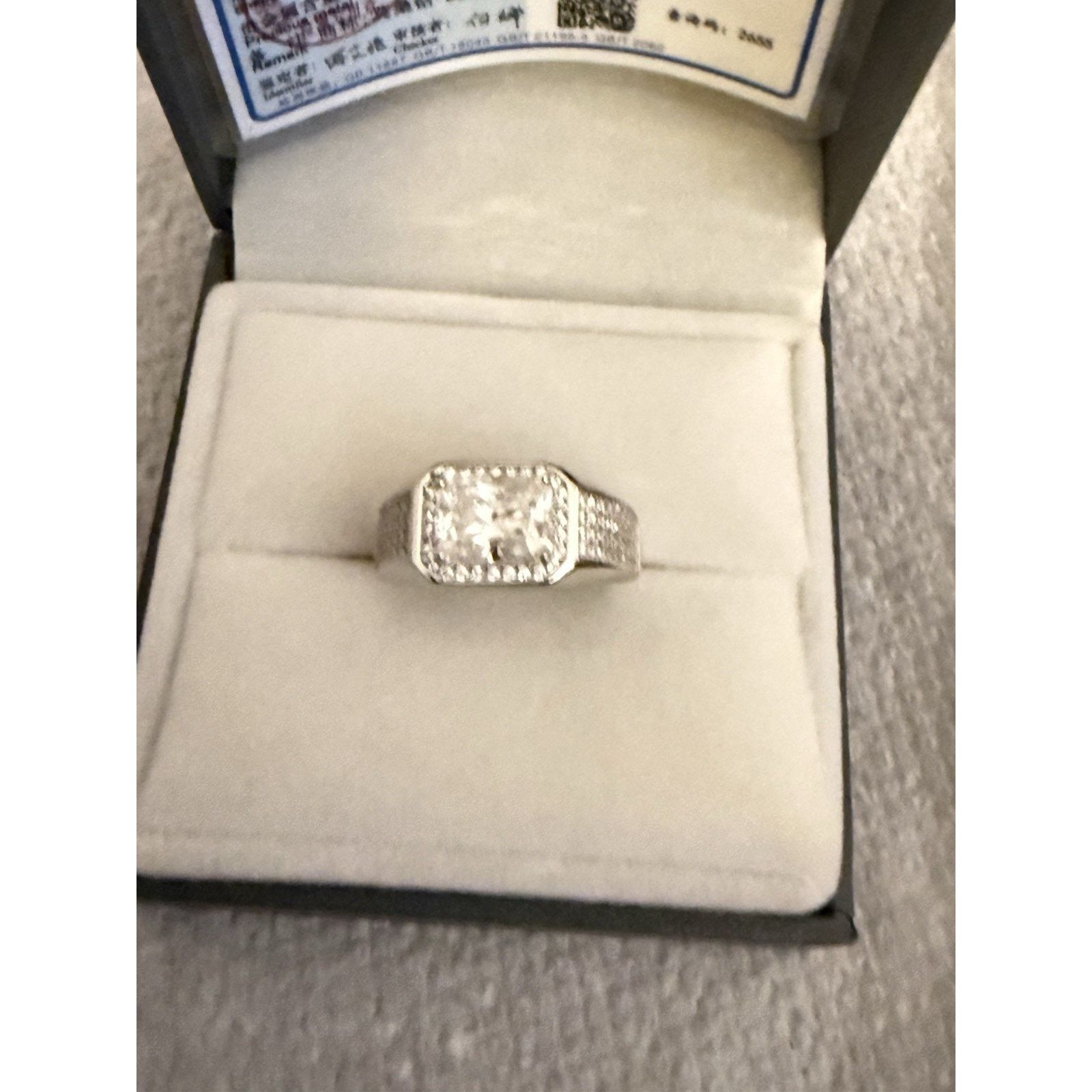 Other Emerald Cut Moissanite Men Signet Ring 925S Silver OneSize Size ONE SIZE - 2 Thumbnail